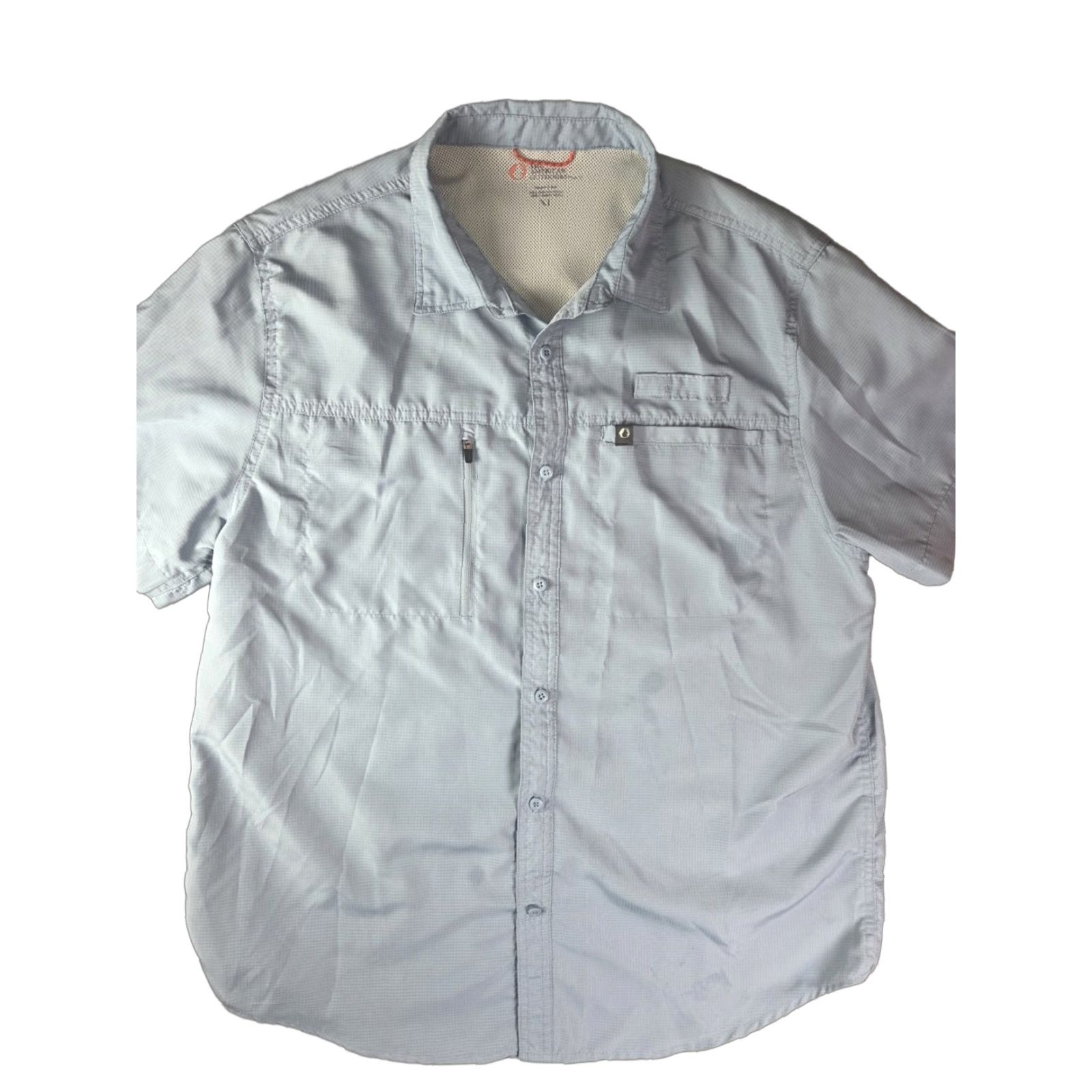 Vintage VINTAGE American Outdoorsman Light Blue Vented Fishing Shirt Large L Short Sleeve Button-Up Men Blues Fish Size US L / EU 52-54 / 3 - 1 Thumbnail