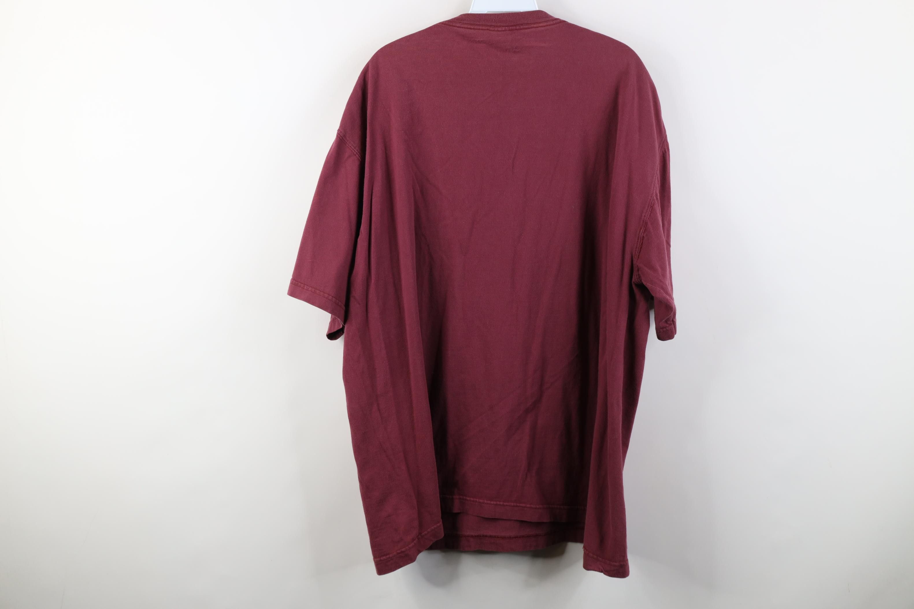 Vintage Vintage 90s Streetwear Cotton Short Sleeve T-Shirt Burgundy Size US XL / EU 56 / 4 - 10 Thumbnail