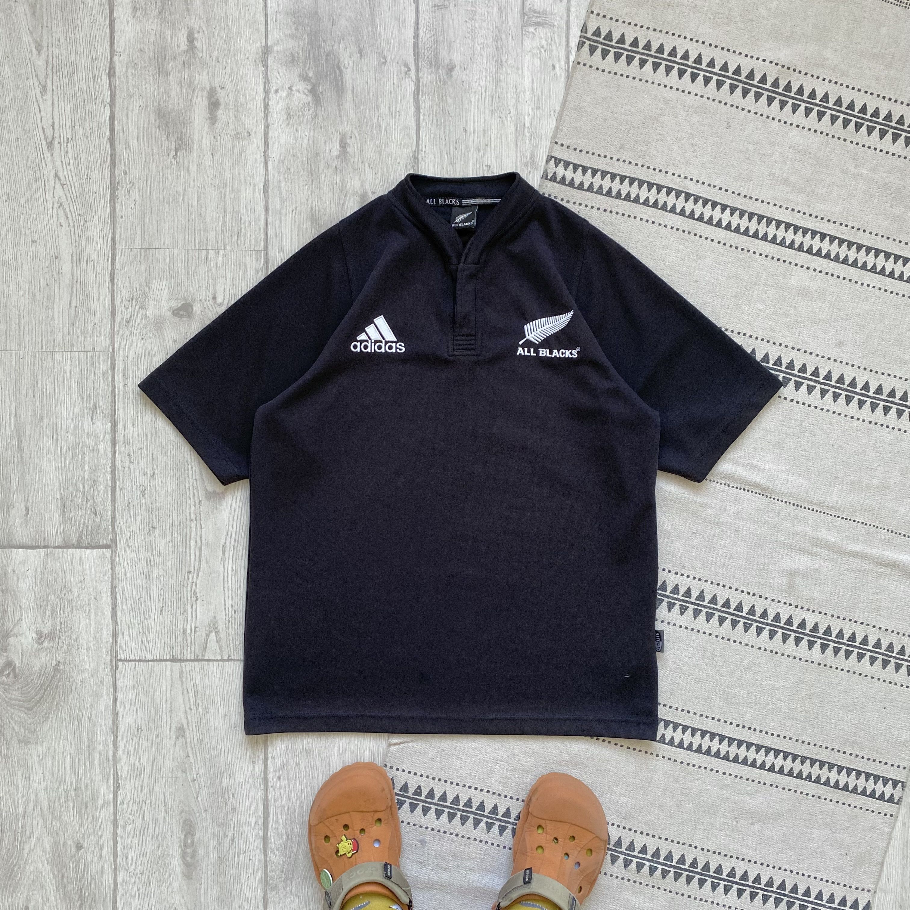 Adidas 🏈 Vintage 90s All black Adidas New Zealand rugby jersey Size US M / EU 48-50 / 2 - 1 Thumbnail