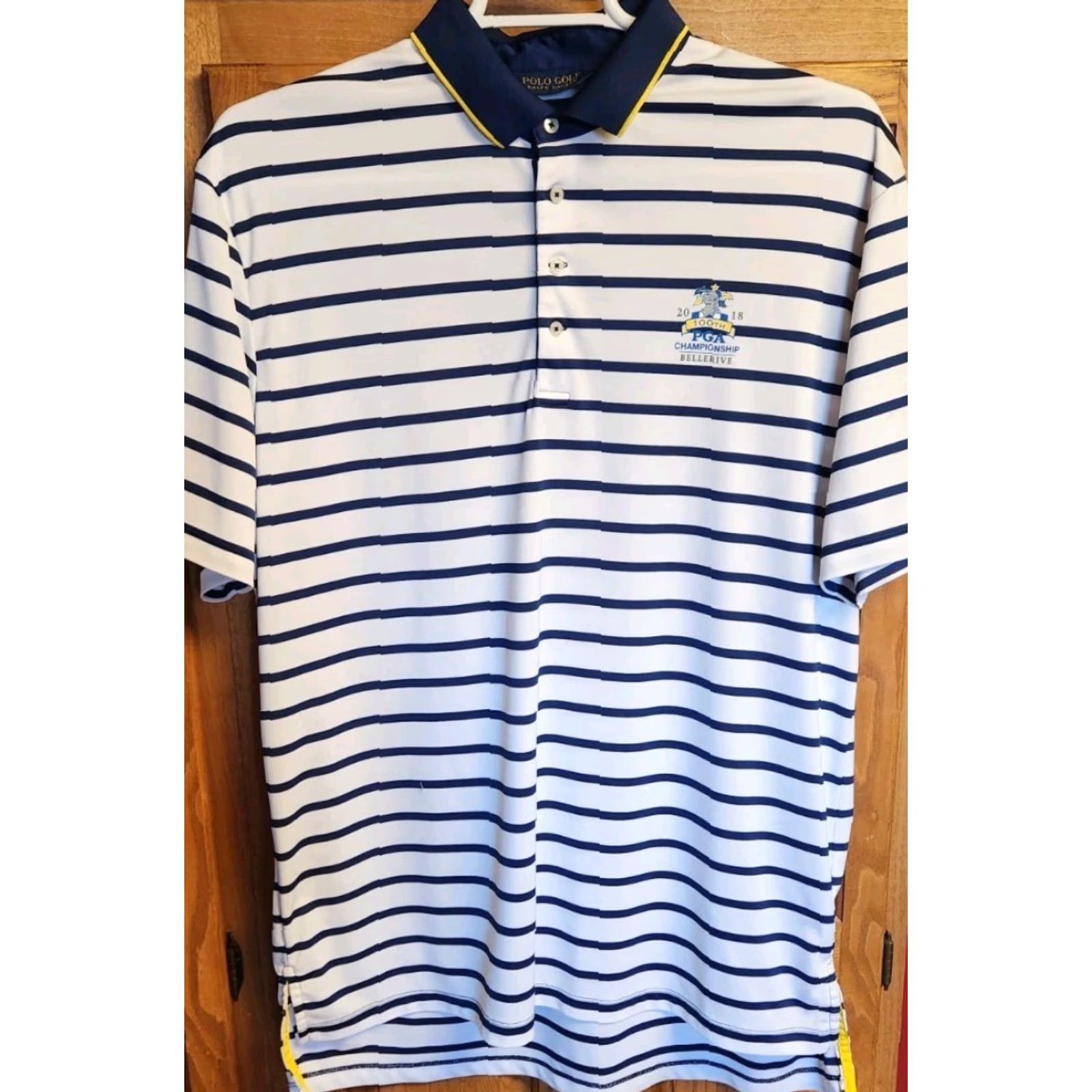 Polo Ralph Lauren Ralph Lauren Polo Golf Shirt Mens XL 2018 100th PGA Championship Striped Multicolor Polo RL Shirt Mens XL Striped Golf Polo Size US XL / EU 56 / 4 - 5 Thumbnail