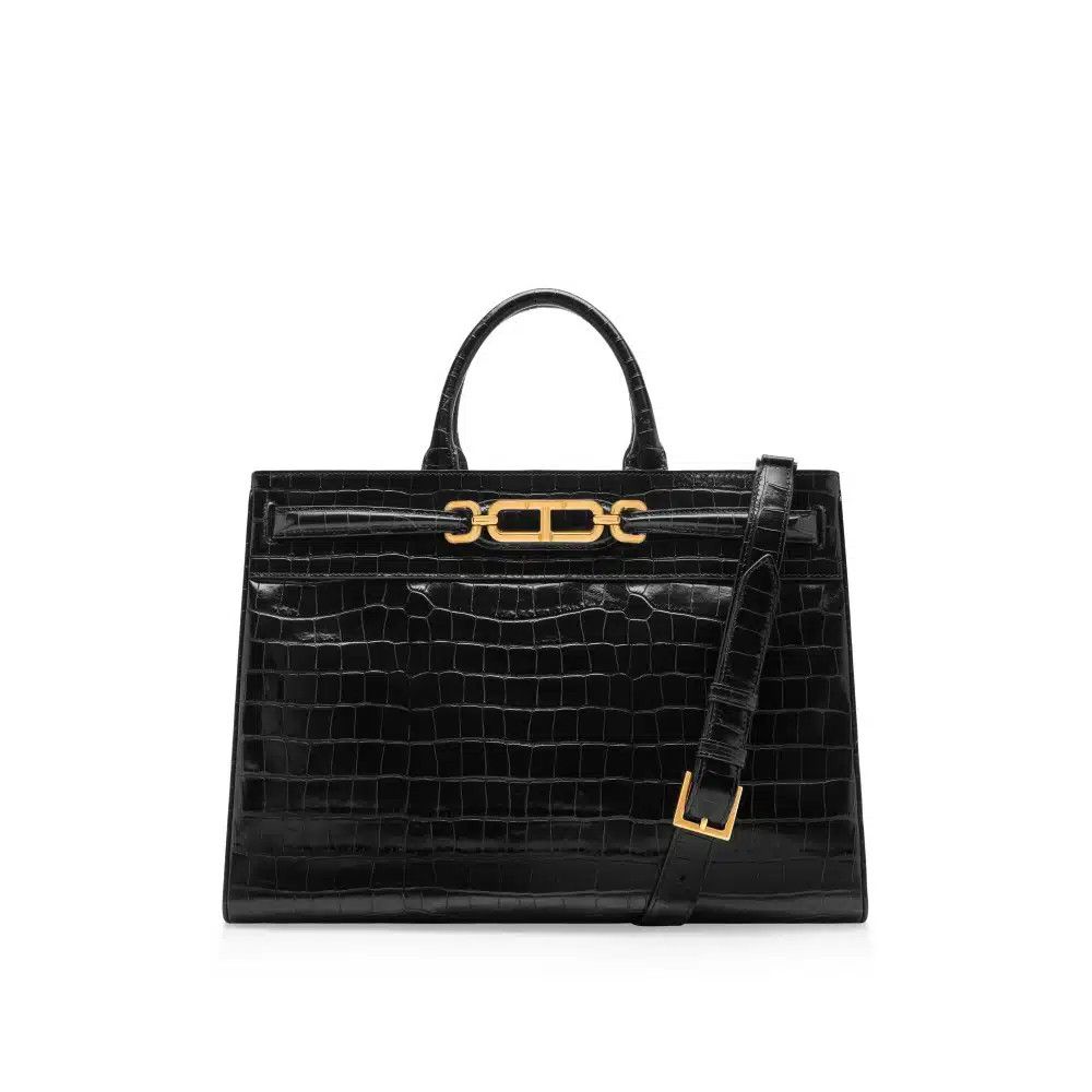 Tom Ford o1loc1c0526 L1785 Size: OS / Printed Croc Top Handle Bag Size ONE SIZE - 1 Thumbnail