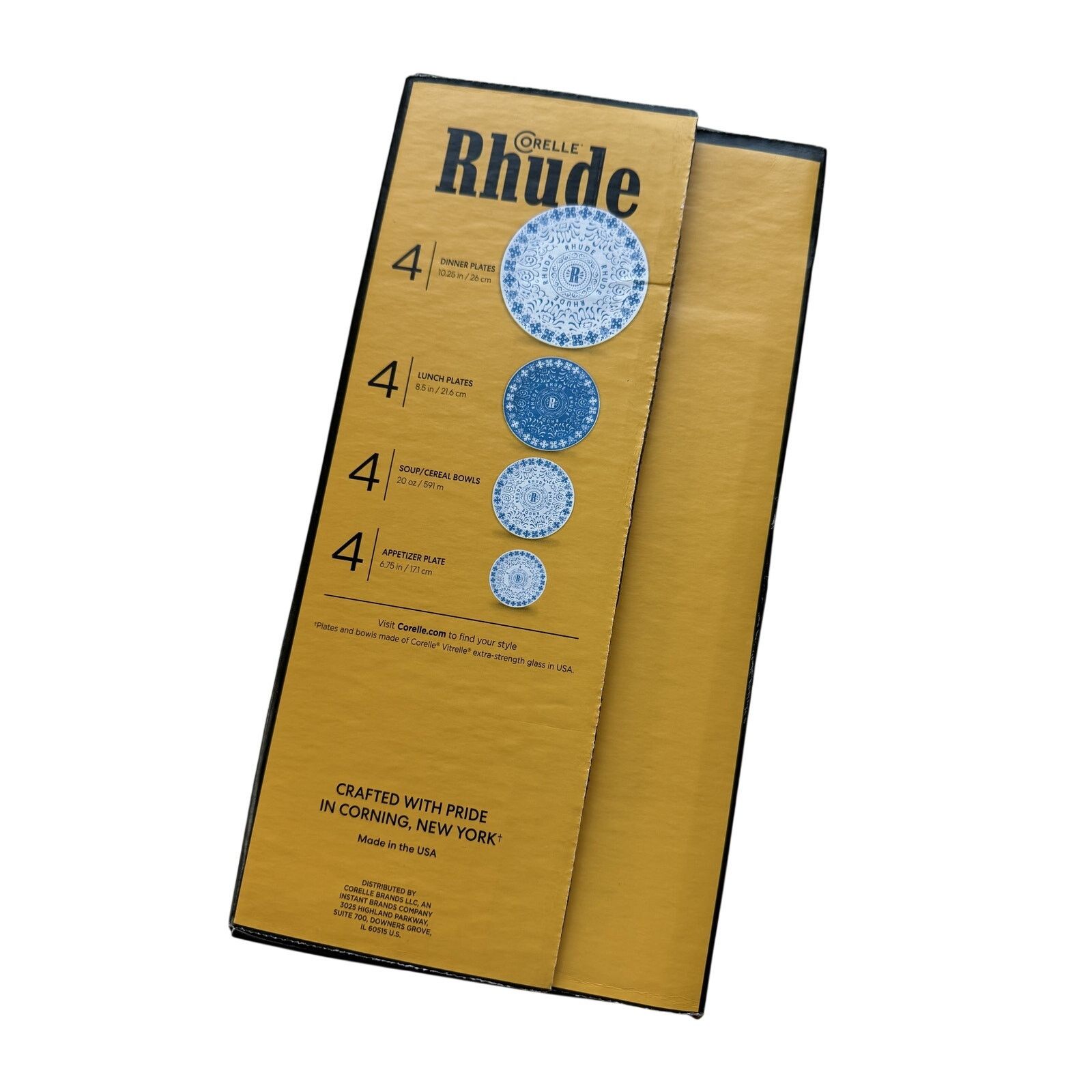 Rhude Rhude x Corelle Instant 16 Piece Dinnerware Set Blue White Size ONE SIZE - 4 Thumbnail