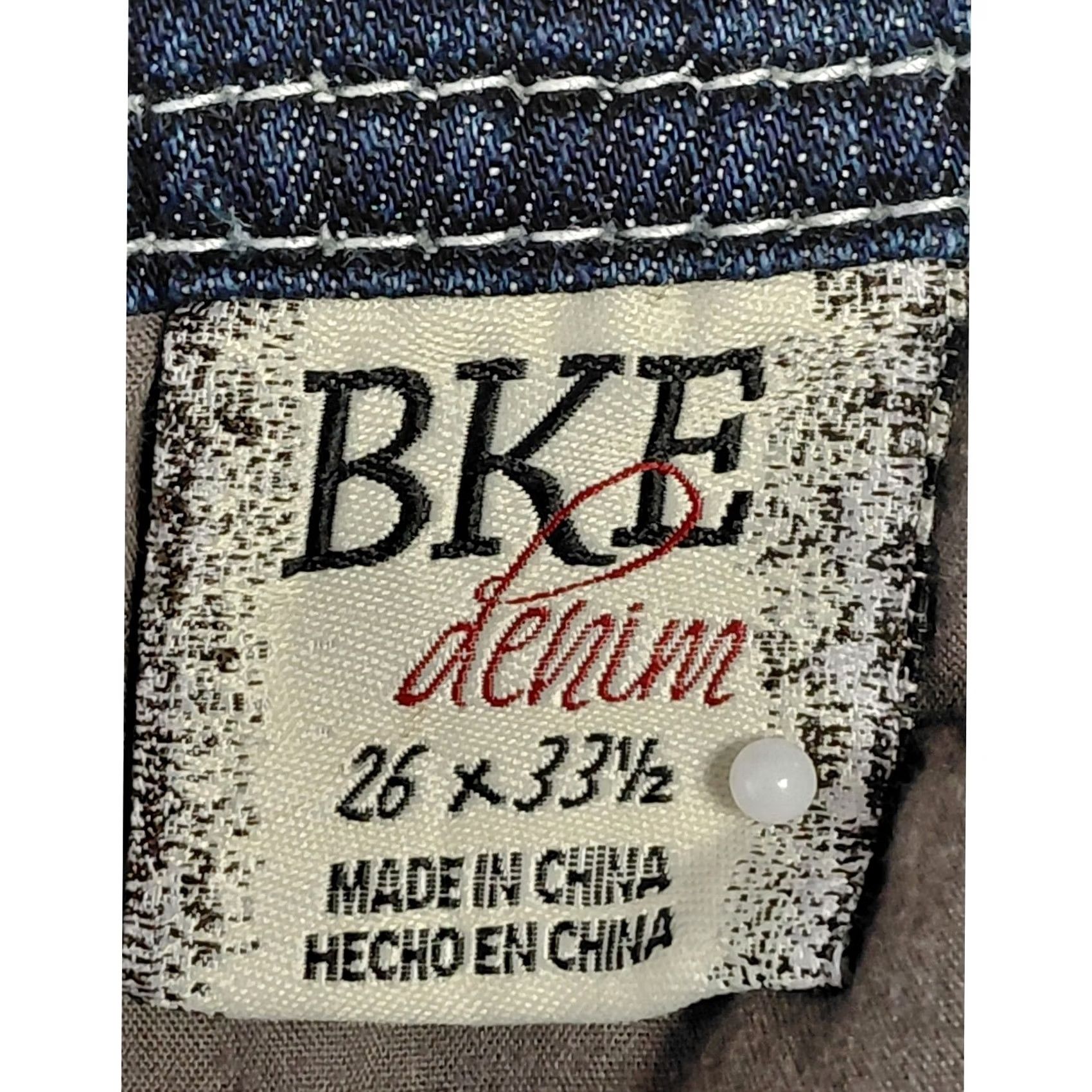 BKE BKE Sabrina Denim Jeans Blue Solid Regular Women Size 26L Size 26" / US 2 / IT 38 - 6 Thumbnail
