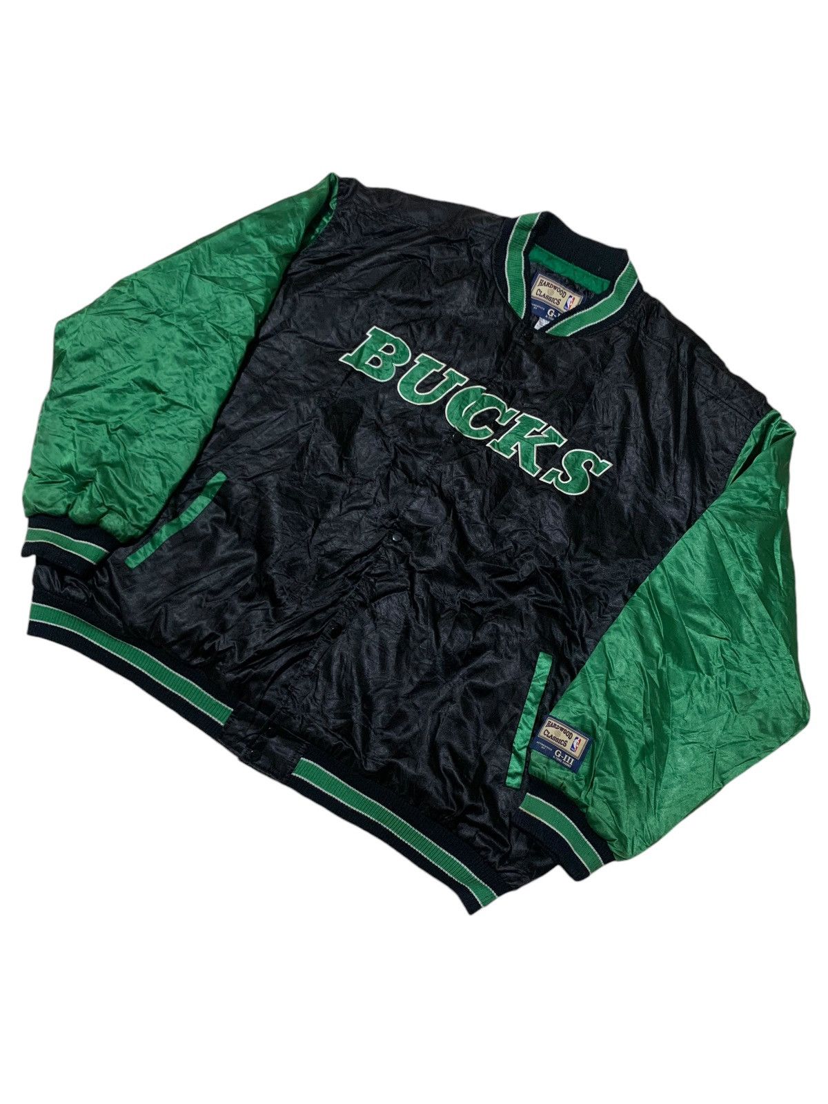 G-III × NBA × Vintage VTG 90s NBA MILWAUKEE BUCKS bomber jacket oversized Size US XXL / EU 58 / 5 - 2 Thumbnail