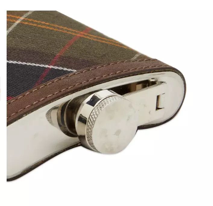 Barbour BARBOUR TARTAN HIP FLASK 6oz in Dark Brown Size ONE SIZE - 8 Thumbnail