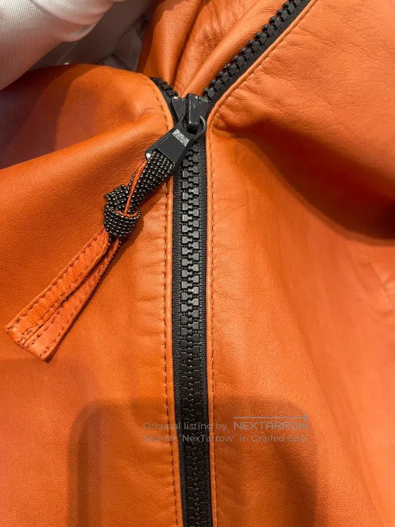 Brunello Cucinelli Brunello Cucinelli Brick Red Leather Jacket Size US S / EU 44-46 / 1 - 8 Thumbnail