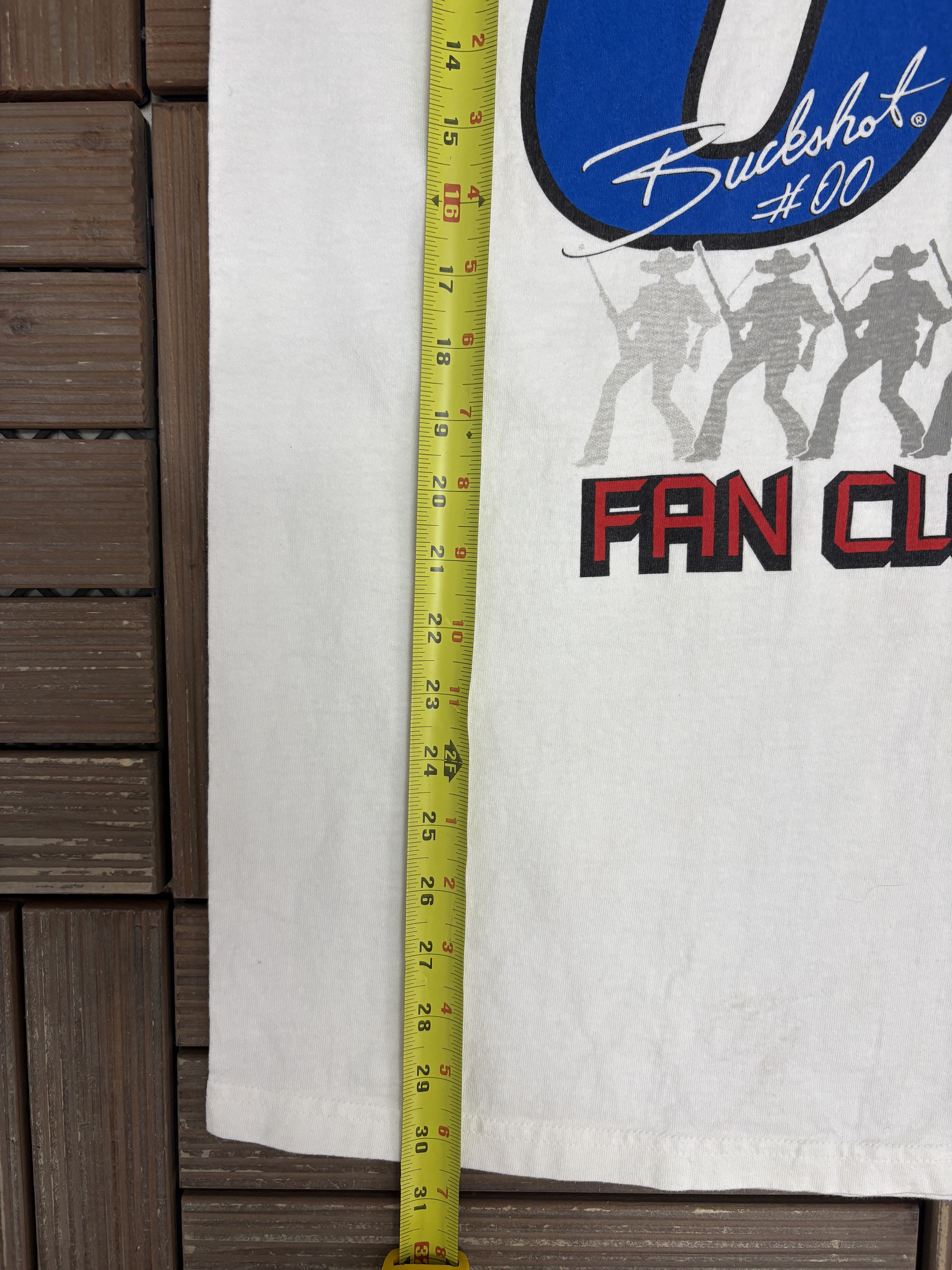 Vintage Buckshot Racing Fan Club Vintage White T-Shirt Tee Size US XL / EU 56 / 4 - 7 Thumbnail