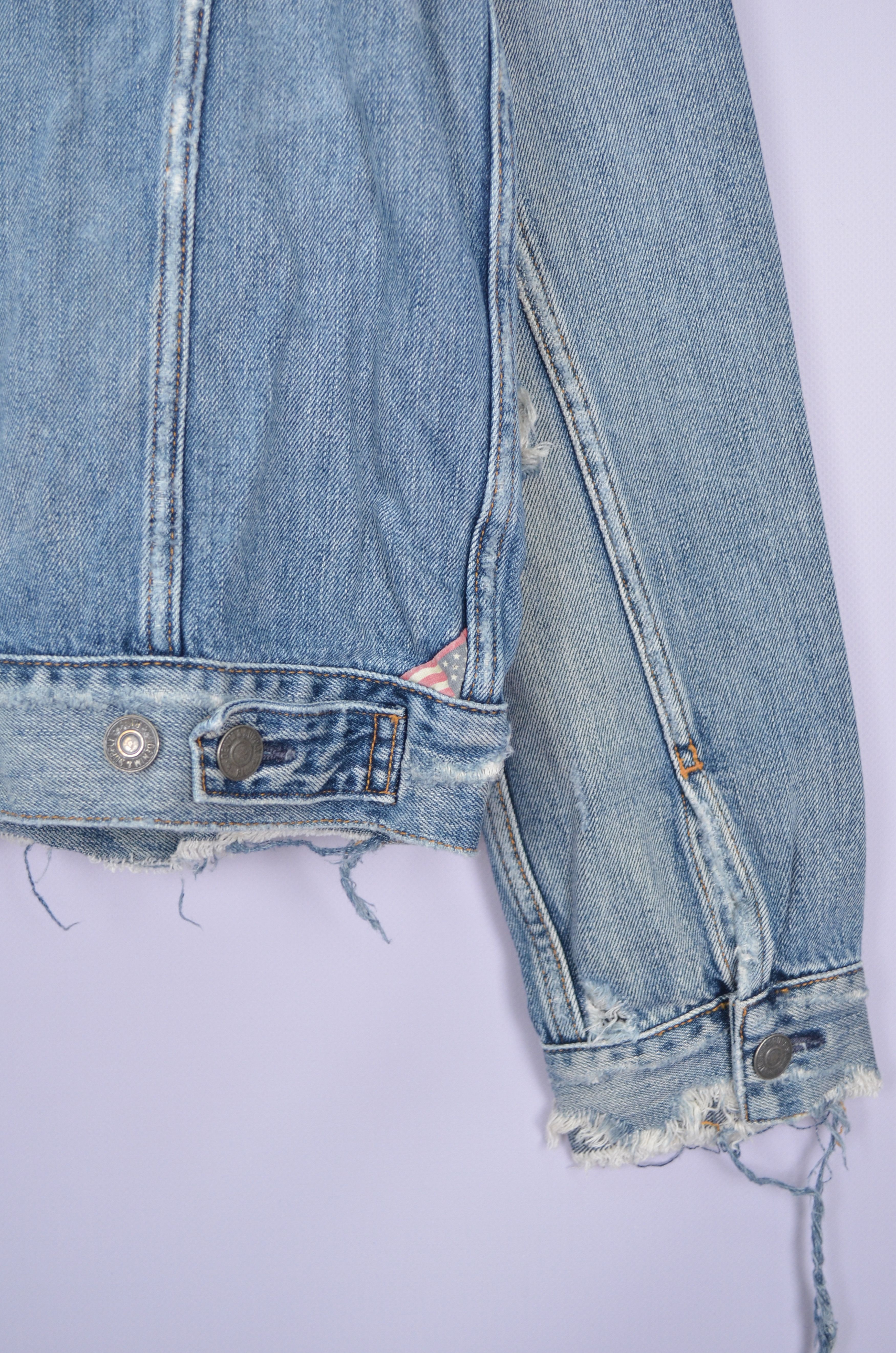 Denim & Supply Ralph Lauren × Designer × Polo Ralph Lauren Ralph Lauren Denim Supply Denim Distressed Trucker Jacket Size US S / EU 44-46 / 1 - 12 Thumbnail