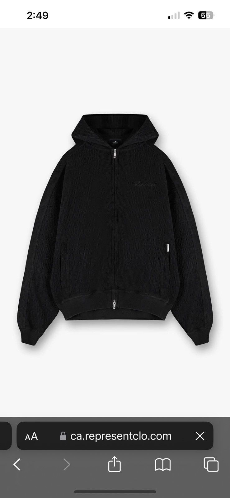 Represent Clo. Represent Waffle Knit Zip Hoodie Size US L / EU 52-54 / 3 - 5 Thumbnail