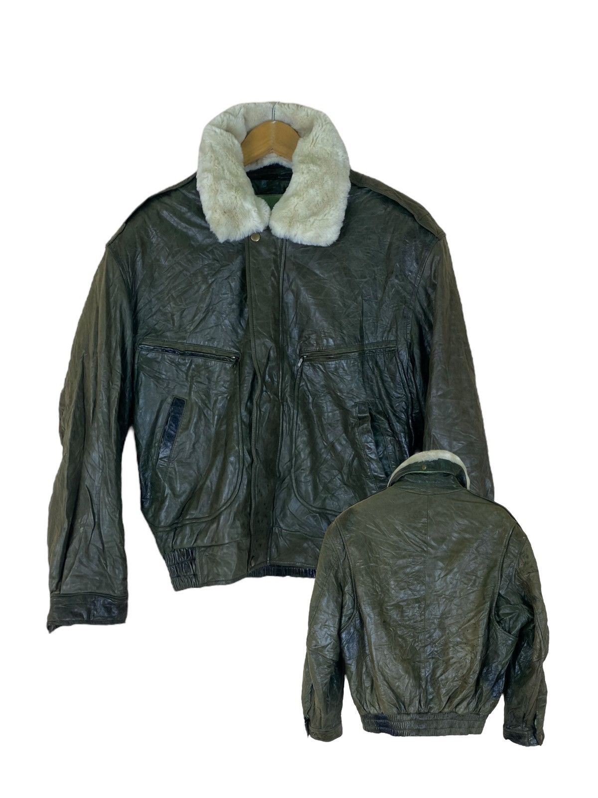 Vintage Leather The Jet Age Attached Fur Collar Flight Jacket Size US M / EU 48-50 / 2 - 1 Thumbnail