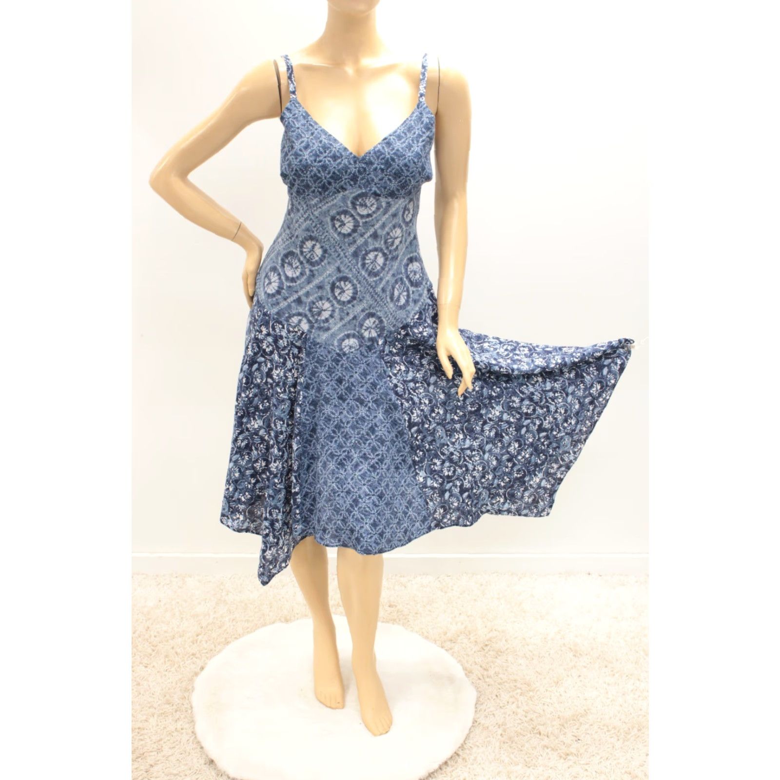 Ralph Lauren VINTAGE Lauren Ralph Lauren Patchwork Tank Dress Blue Linen Patchwork Tank Dress 8 Womens Boho Vacation Casual Women Size M / US 6-8 / IT 42-44 - 7 Thumbnail