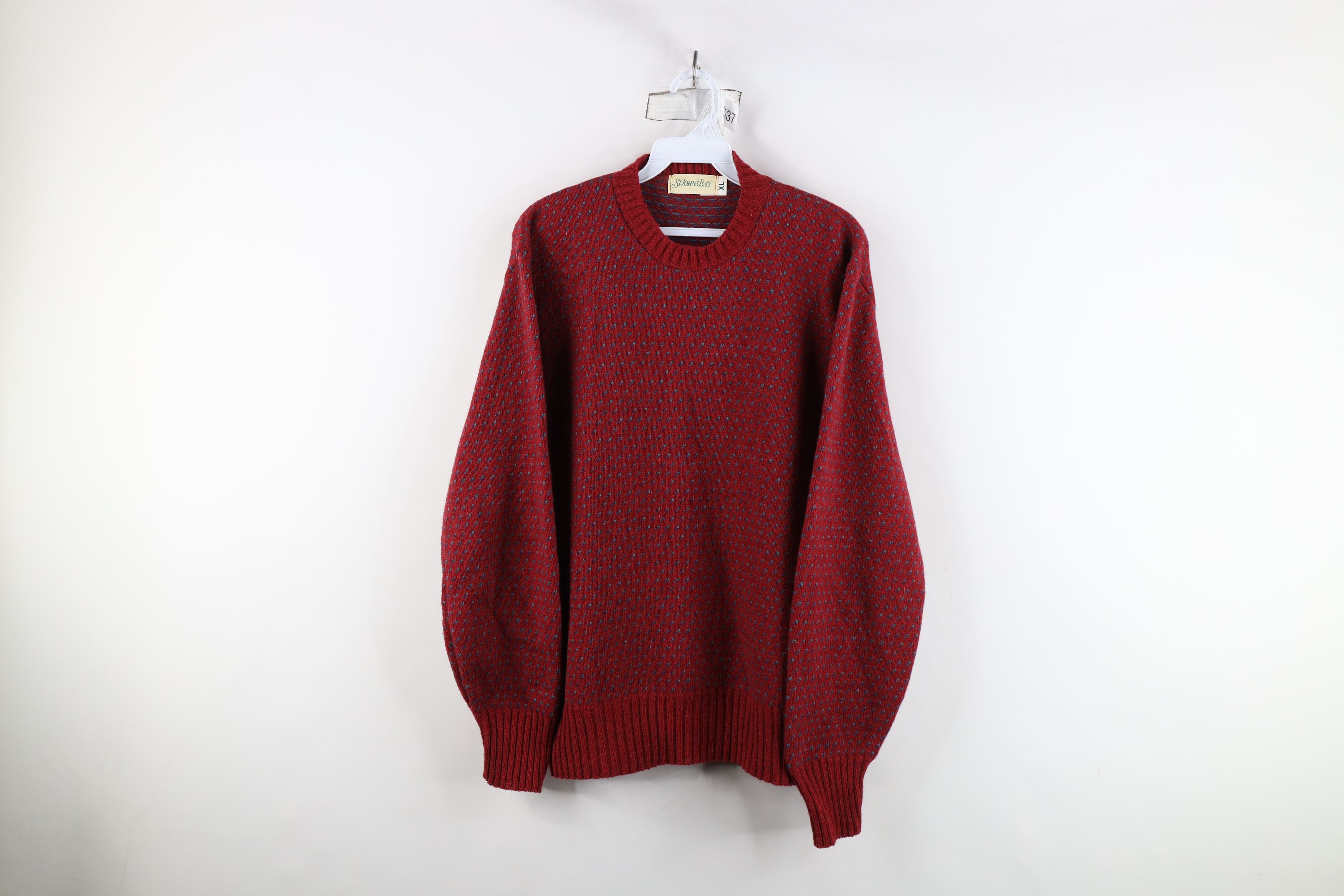 Vintage Vintage 90s Streetwear Polka Dot Knit Crewneck Sweater USA Size XL / US 12-14 / IT 48-50 - 1 Thumbnail