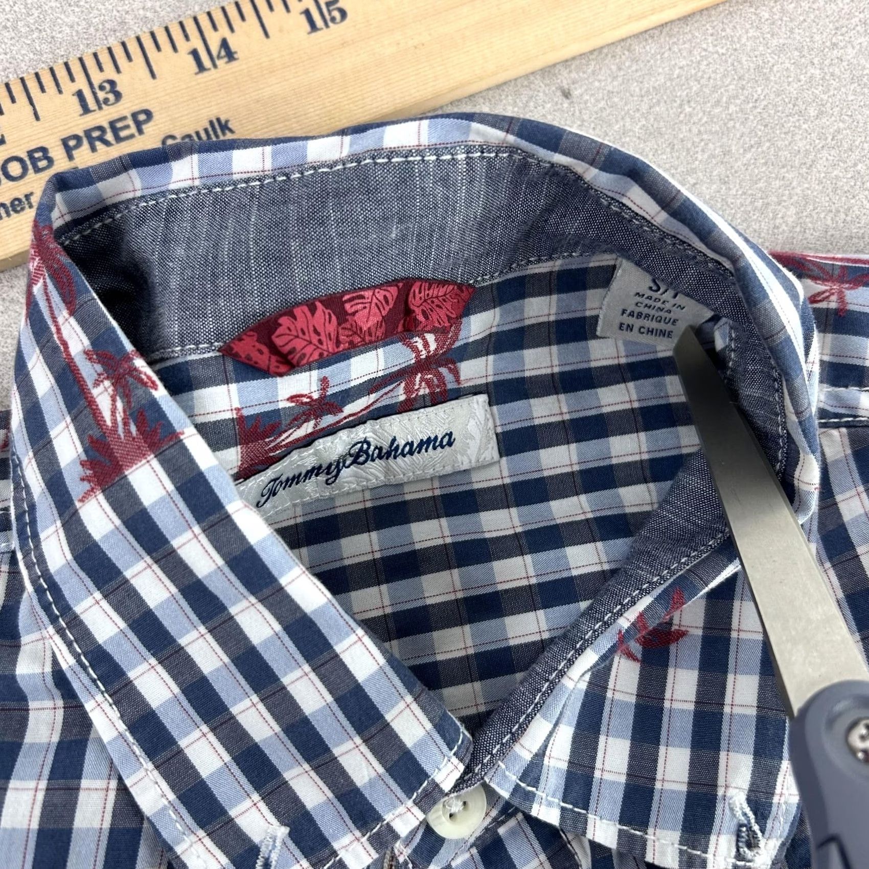 Tommy Bahama Tommy Bahama Shirt Mens S Blue Small White Gingham Palm Tree Button Down Cotton Size US S / EU 44-46 / 1 - 4 Thumbnail