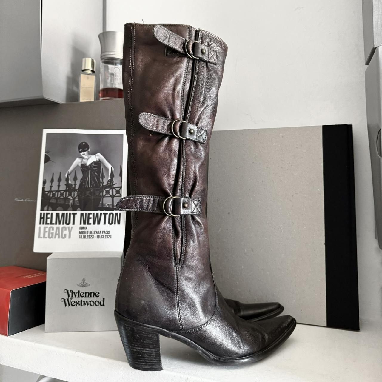 Vintage Archive Vintage biker gladiator boots many belts gradient Size US 5.5 / IT 35.5 - 4 Thumbnail