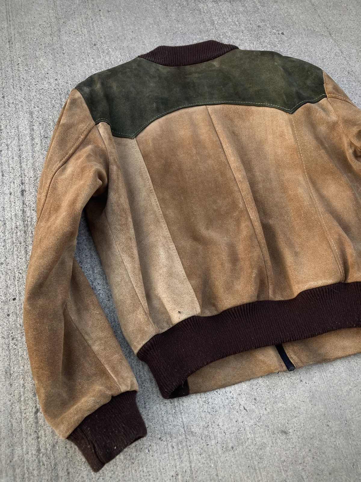 Leather Vintage 70s Western 2-Tone Leather Bomber Jacket Size US M / EU 48-50 / 2 - 9 Thumbnail