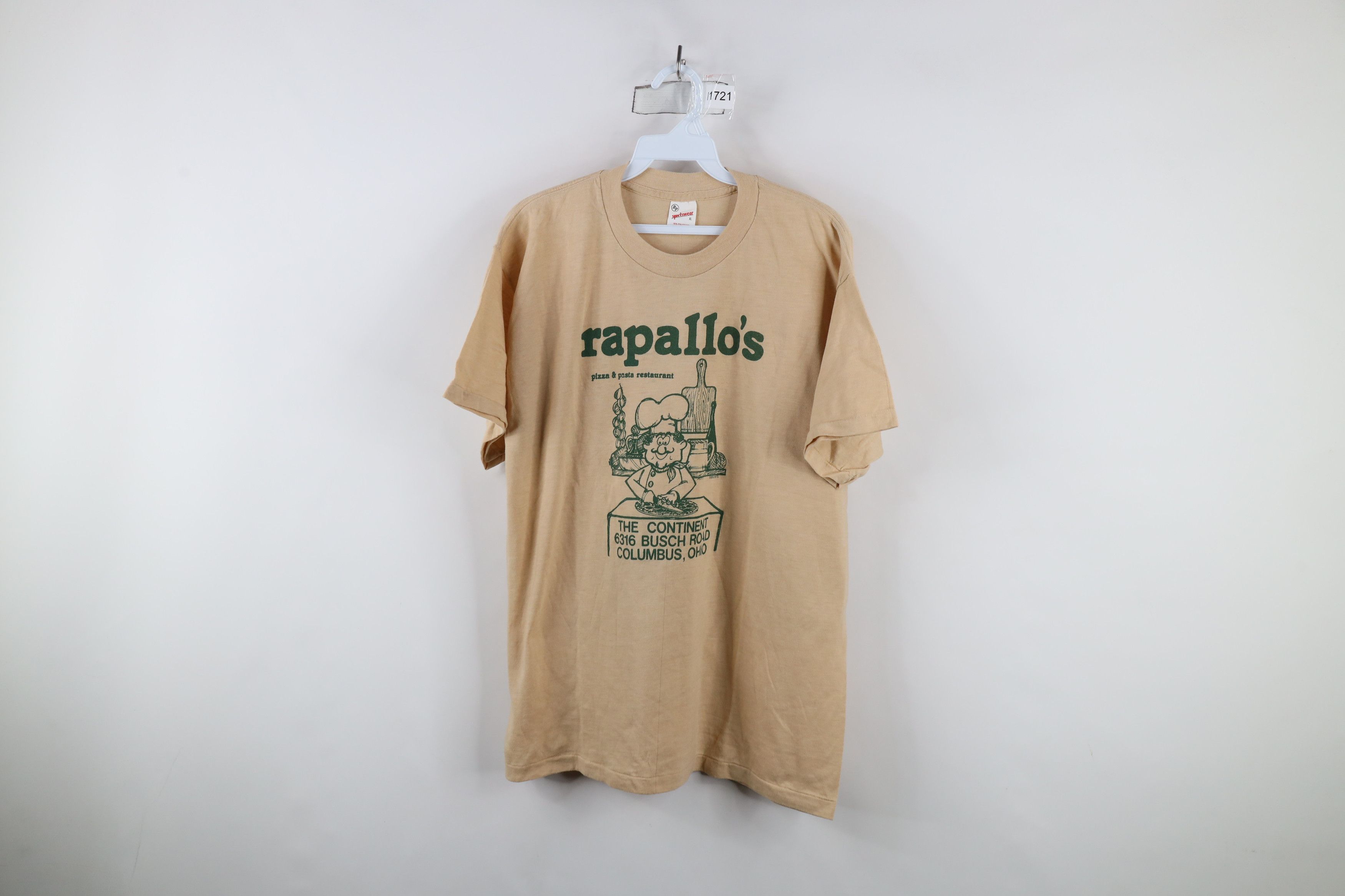 Vintage Vintage 80s Rapallos Pasta Restaurant Columbus T-Shirt USA Size US XL / EU 56 / 4 - 1 Thumbnail