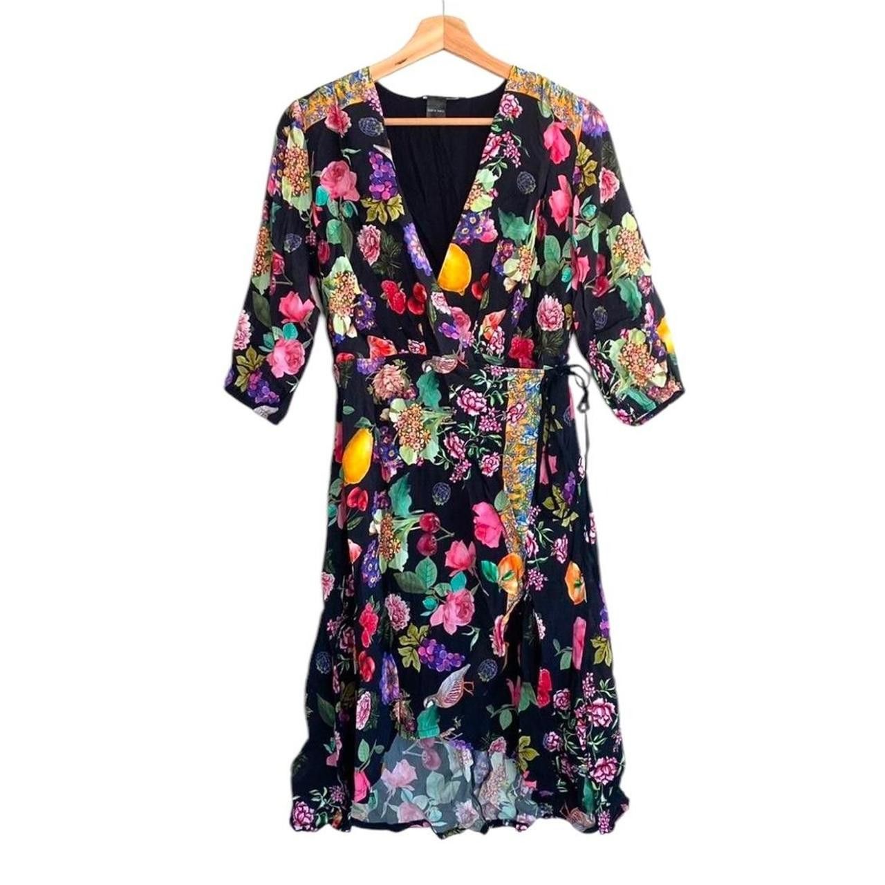 Desigual DESIGUAL BLACK MULTICOLOR WRAP MIDI DRESS WOMENS SIZE 36 XS Size XS / US 0-2 / IT 36-38 - 1 Thumbnail