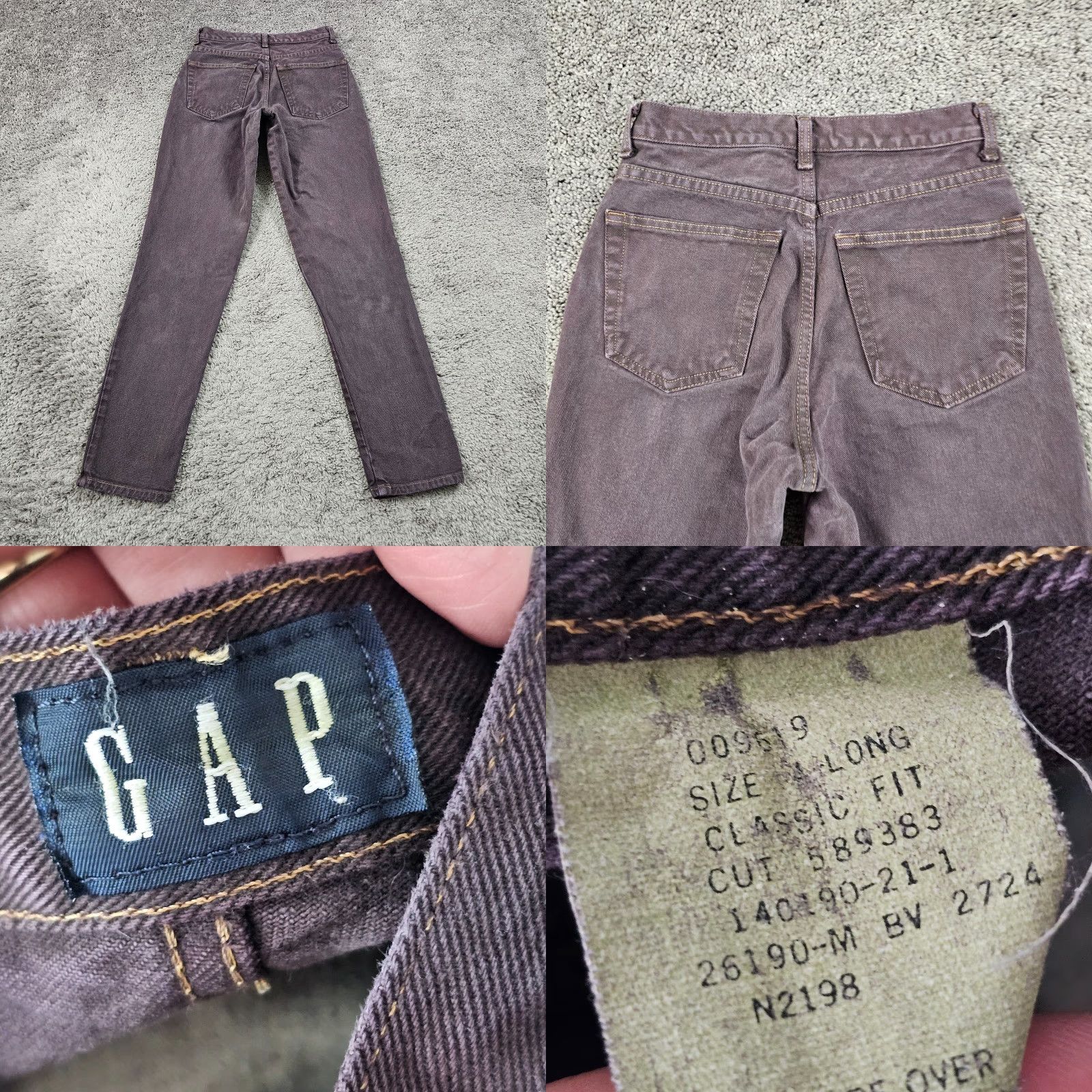 Gap VINTAGE Gap Jeans Womens Tapered Fit High Waist Cotton 4 Purple USA Made 31in Inseam Size 24" / US 00 / IT 34 - 8 Thumbnail
