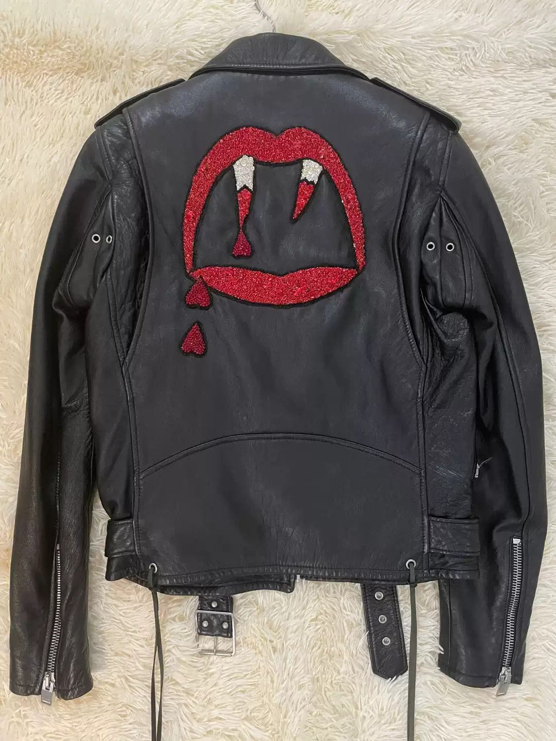 Saint Laurent Paris Saint Laurent Bloody Teeth Leather Jacket-2505 Size US S / EU 44-46 / 1 - 2 Thumbnail