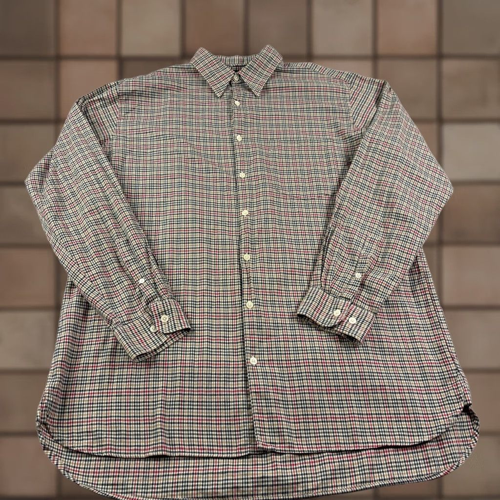 J.Crew VINTAGE J.CREW Oarsman Shirt Mens LT Large Tall Plaid Button Up Long Sleeve 90s Mens Size US L / EU 52-54 / 3 - 1 Thumbnail