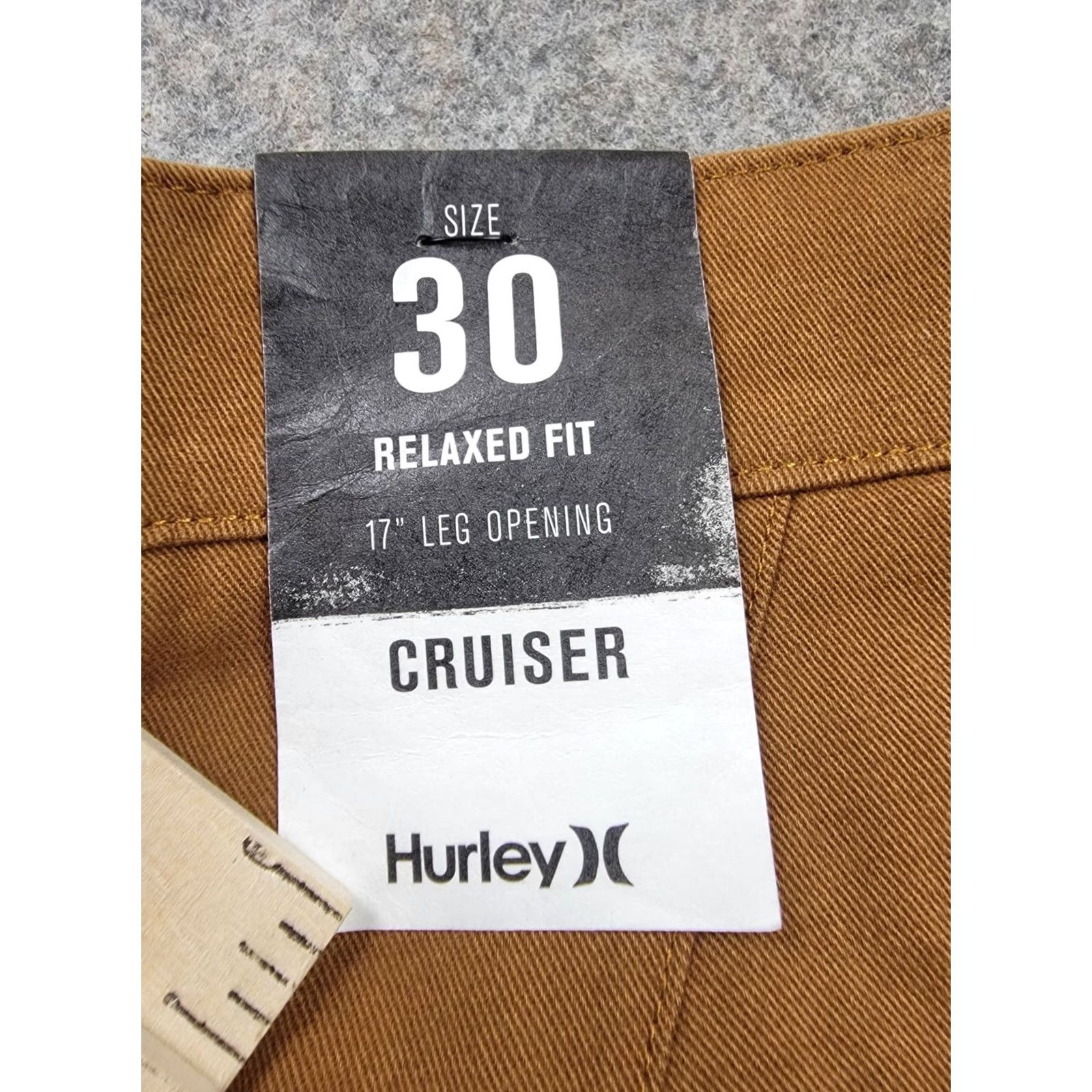 Hurley Hurley Pants Mens 30 Brown Relaxed Chino Tapered Leg 100% Cotton NWT Holiday Beach Casual Travel Front Zip Pocket Button Logo Size US 30 / EU 46 - 3 Thumbnail
