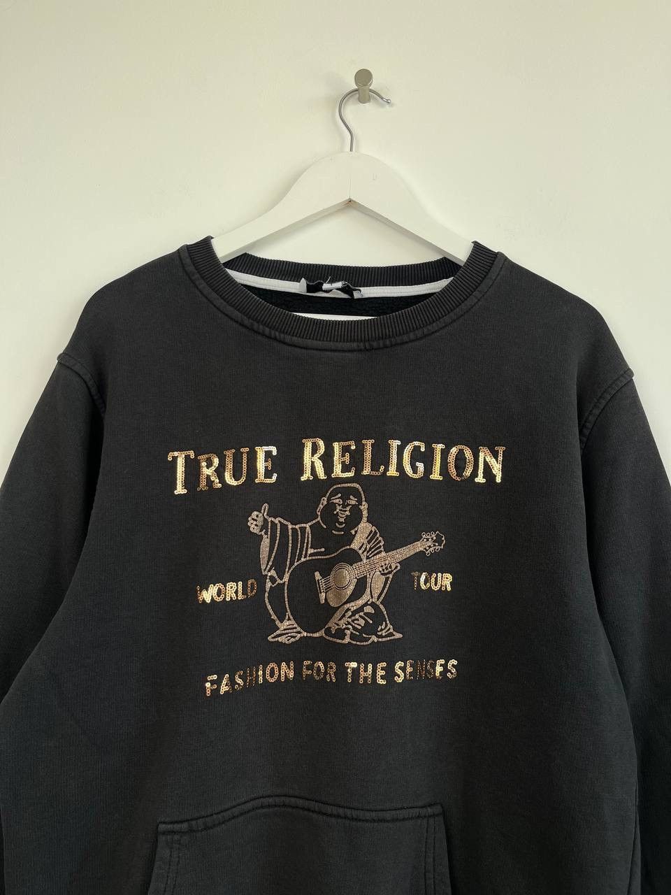 True Religion Vintage True Religion Sunfaded Sequin Logo Sweatshirt Size US L / EU 52-54 / 3 - 2 Thumbnail