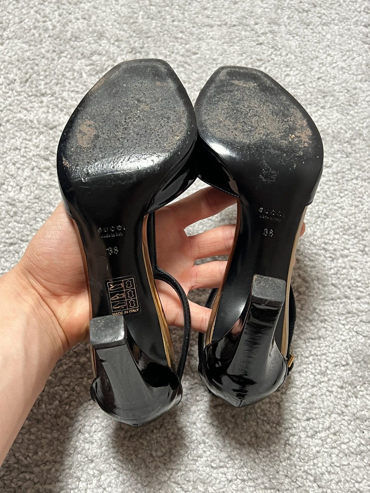 Gucci Gucci 110mm T-Strap Patent Leather Heels Size 38 Size US 7 / IT 37 - 7 Thumbnail