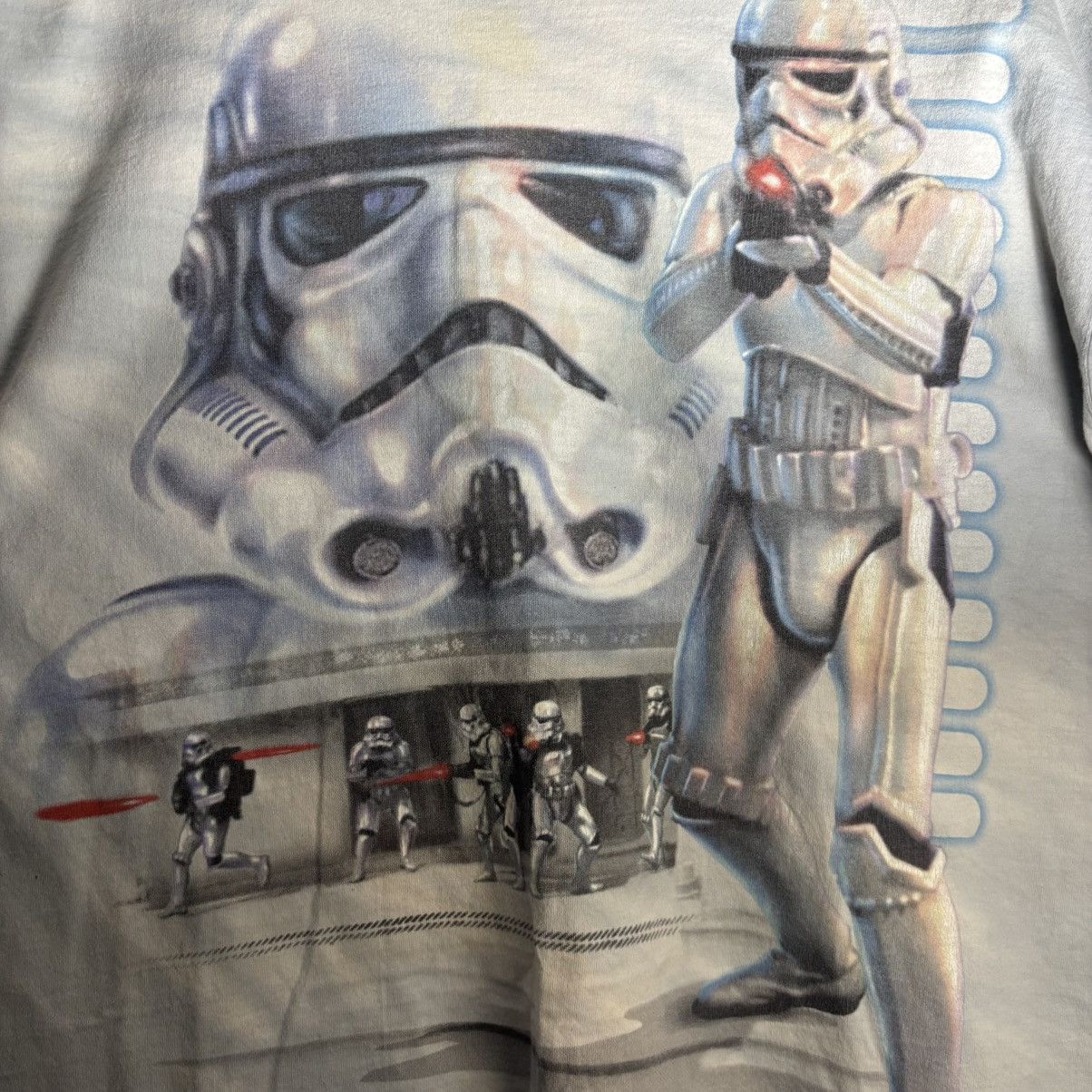 Star Wars Vintage 1990s Liquid Blue x Star Wars Storm Trooper Shirt Size US XL / EU 56 / 4 - 2 Thumbnail