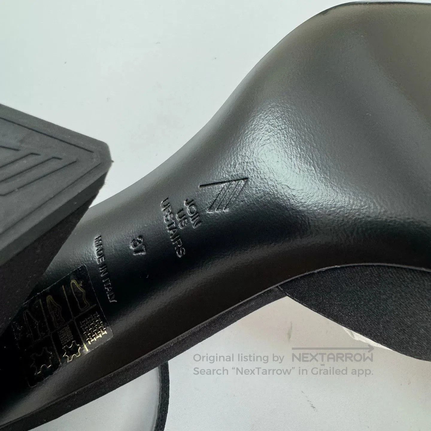 The Attico The Attico Black Satin Triangular Heel High Heels. Size US 6 / IT 36 - 6 Thumbnail