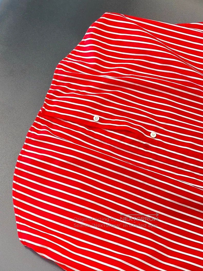 Balenciaga Balenciaga Red and White Striped Cotton Shirt Size XXS / US 00 / IT 34 - 5 Thumbnail