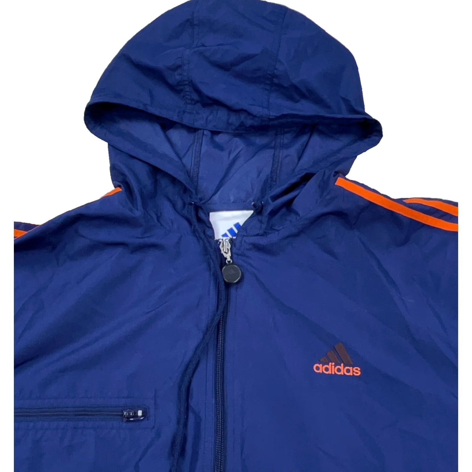 Adidas VINTAGE adidas Jacket Men Large Blue Orange Windbreaker Track Suit Y2K Jacket Size 42R - 2 Thumbnail