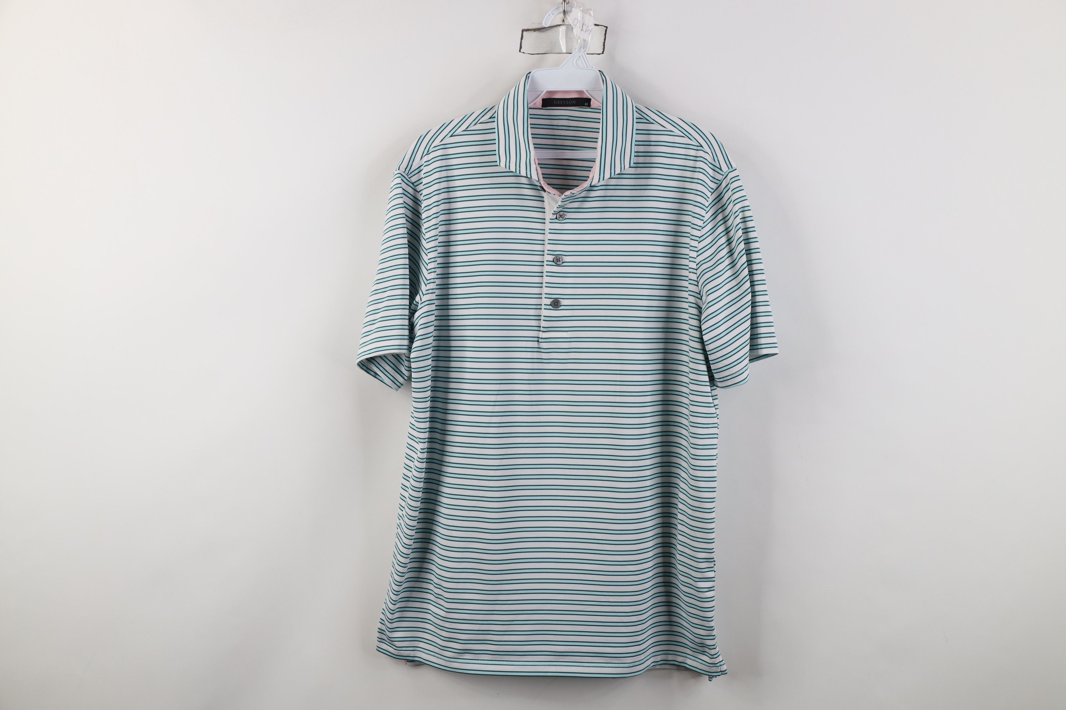 Grenson Greyson Clothiers Striped Color Block Knit Golf Polo Shirt Size US M / EU 48-50 / 2 - 1 Thumbnail