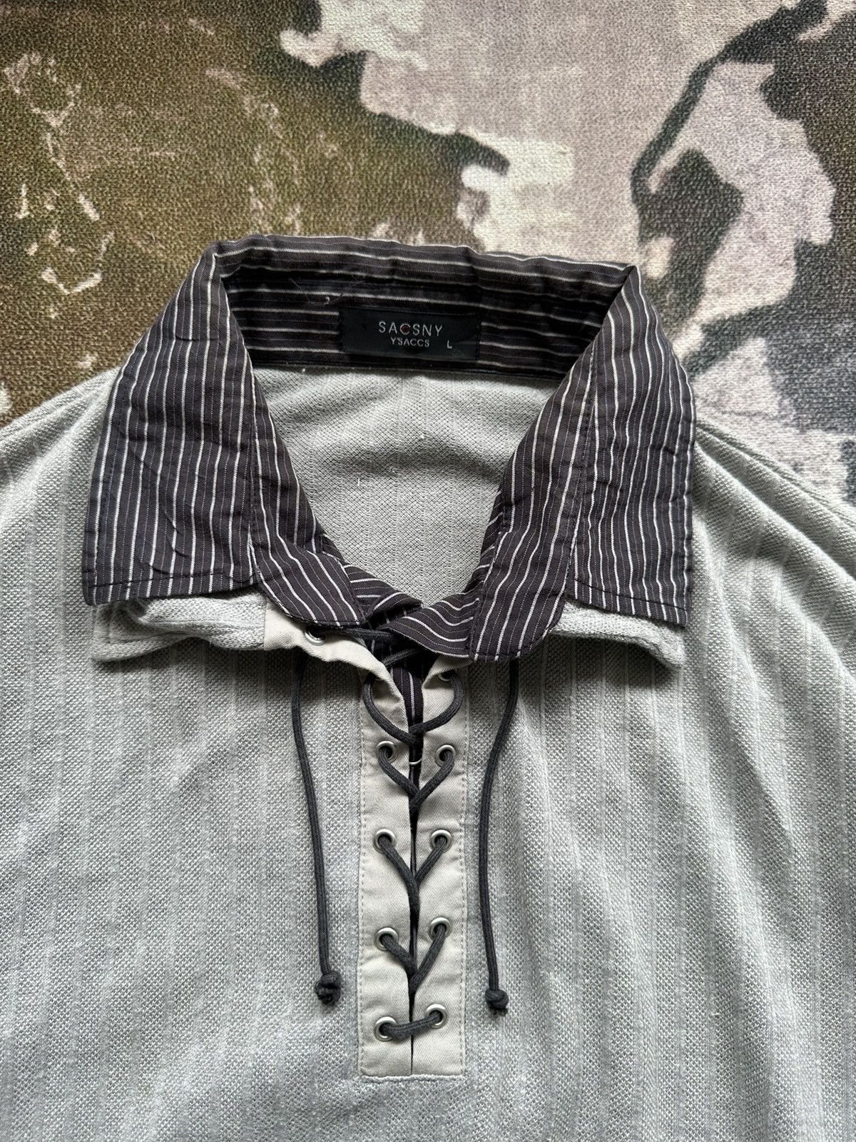 Yohji Yamamoto 90's SACSNY Y'saccs by Yohji Yamamoto lace up long sleeve Size US L / EU 52-54 / 3 - 5 Thumbnail