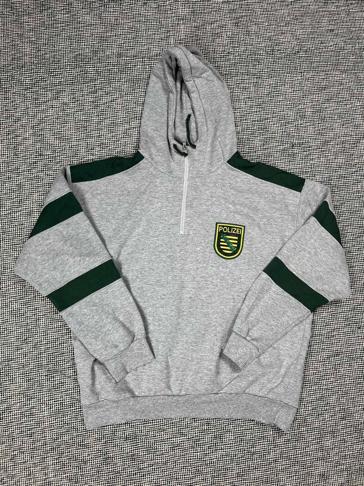 Vintage 80s vintage polizei boxy quarter zip hoodie baggy fit Size US XL / EU 56 / 4 - 2 Thumbnail