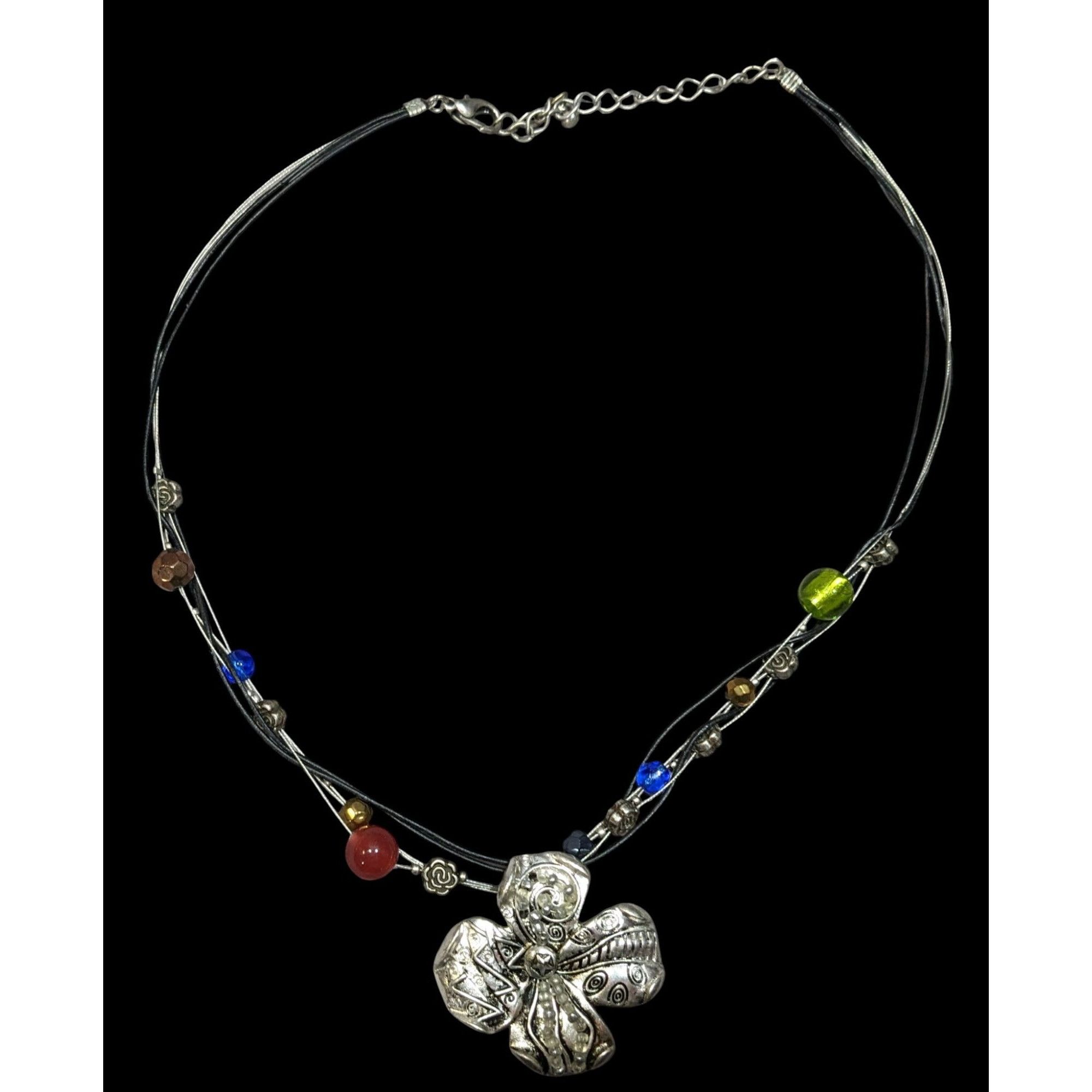 Other Retro Fairycore Rainbow Beaded Floral Pendant Necklace Size ONE SIZE - 1 Thumbnail