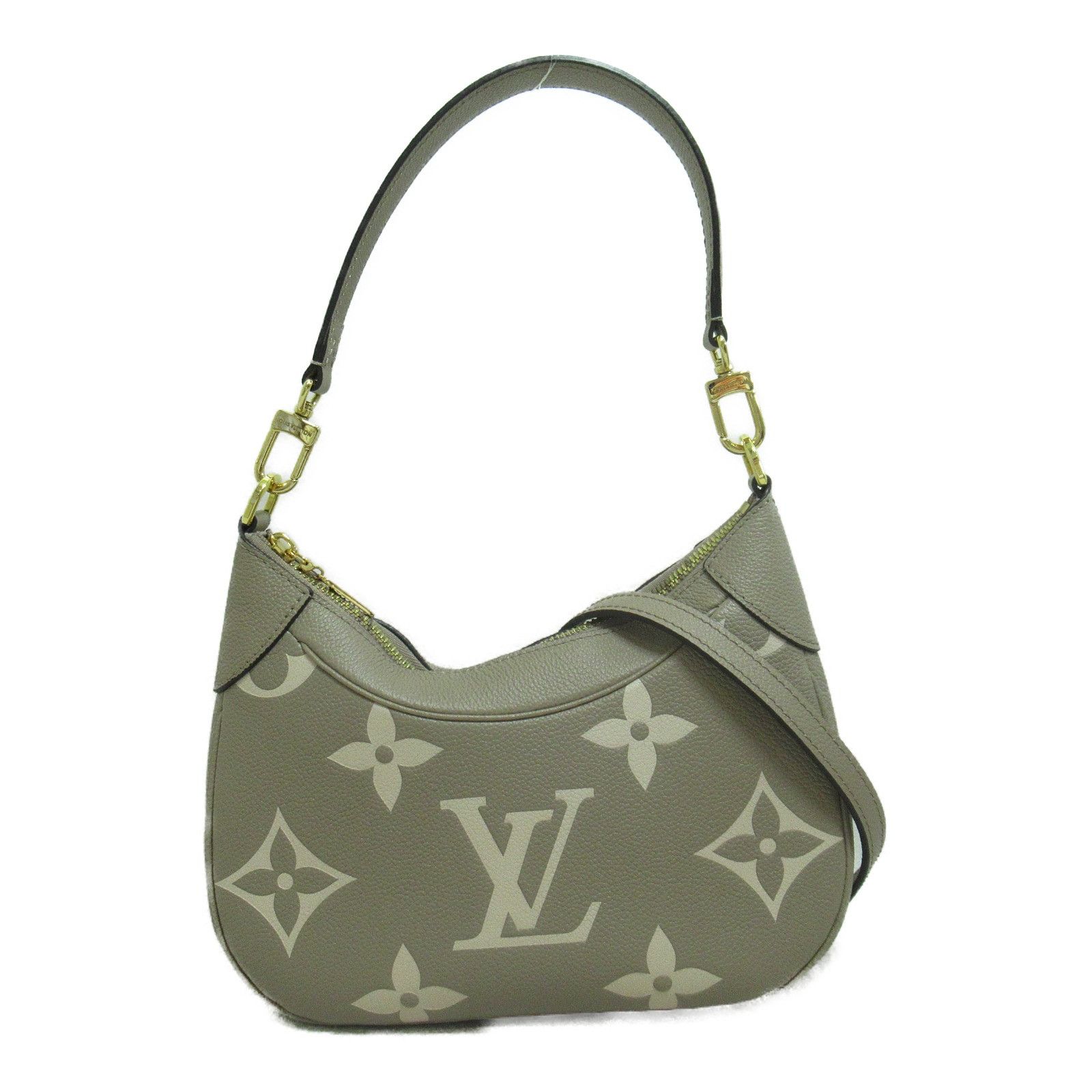 image of Louis Vuitton Bagatelle Nm Shoulder Bag Leather Monogram Empreinte Gray in Brown, Women's