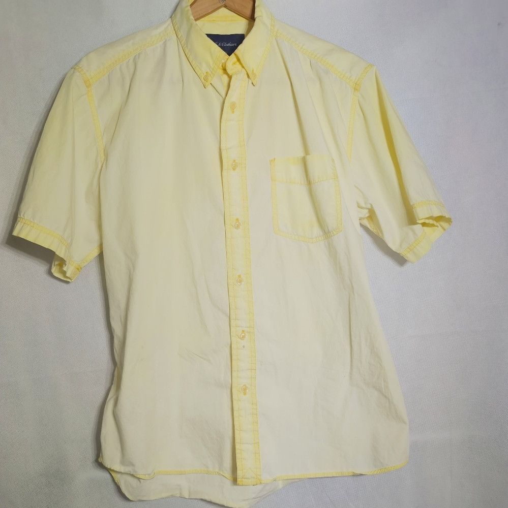 Vintage O C S Clothiers Sz M Yellow Distressed Cotton Men's Shirt Size US M / EU 48-50 / 2 - 3 Thumbnail