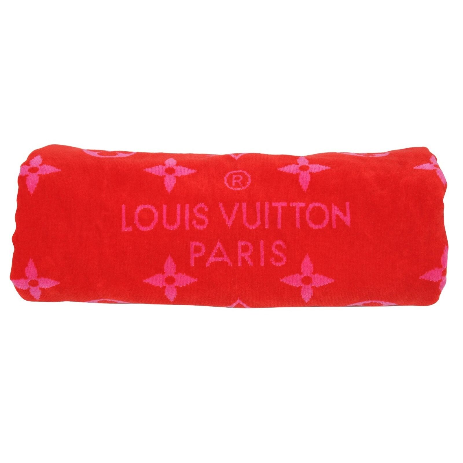 Louis Vuitton Red Pink Drap De Bain Monogram Beach Bath Towel - 01418 Size ONE SIZE - 1 Thumbnail