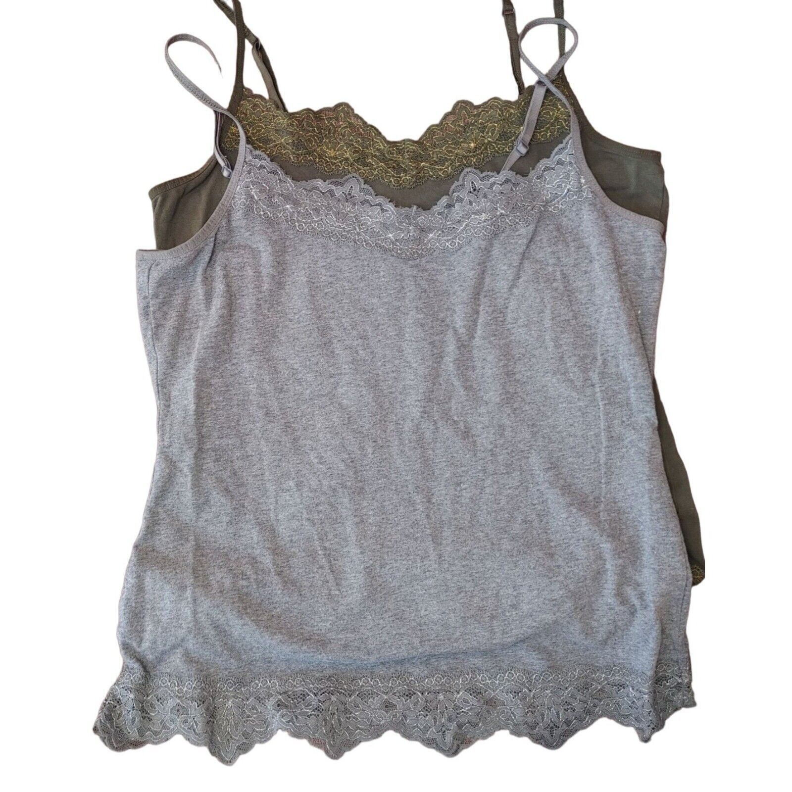 Other New York & Company NY&C Set of 2 Medium Tank Camisoles (Gray Size M / US 6-8 / IT 42-44 - 1 Thumbnail