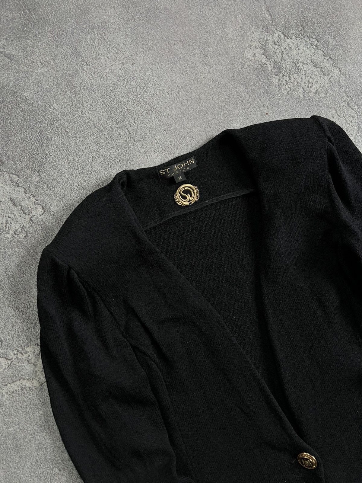 St. John St John Basics Black Santana Knit One-Button Blazer Jacket Size L / US 10 / IT 46 - 3 Thumbnail