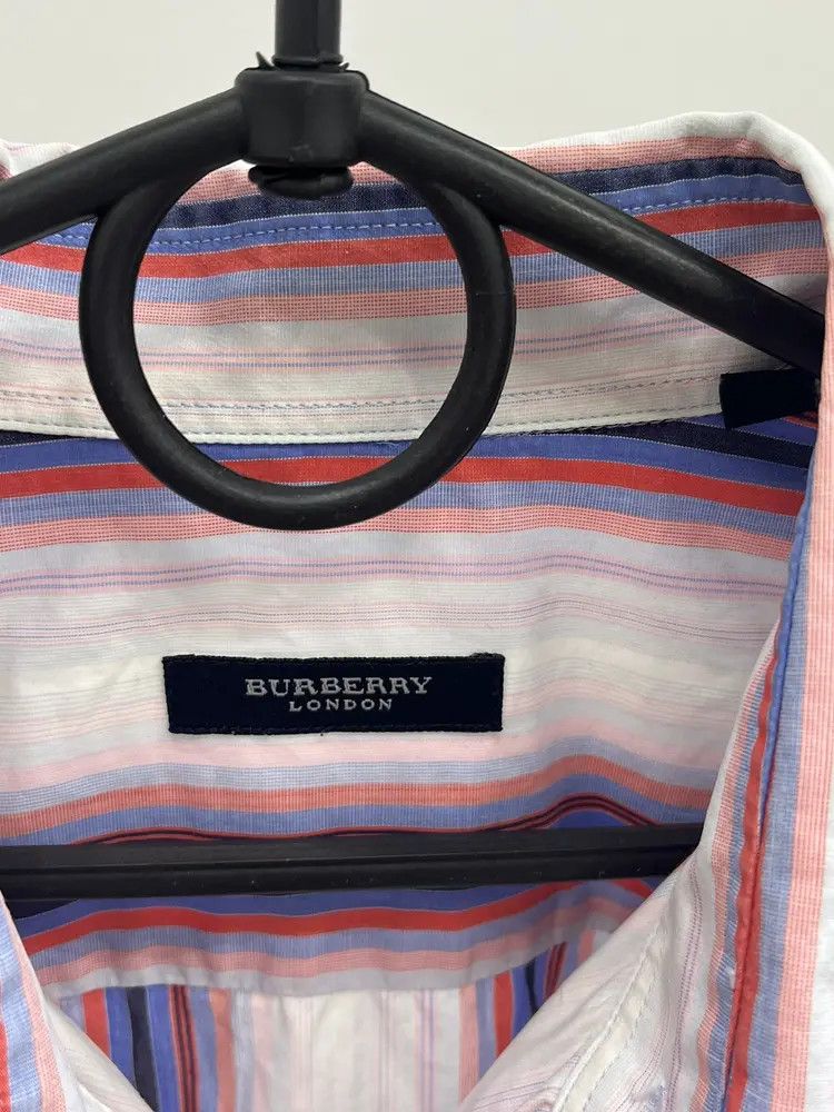 Burberry Burberry London Striped Cotton Button Up Shirt Size US L / EU 52-54 / 3 - 2 Thumbnail
