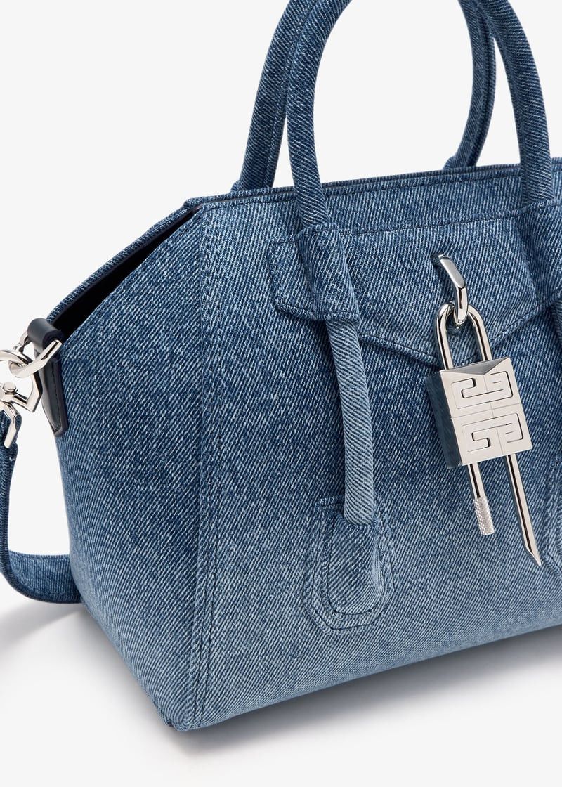 Givenchy o1srvl11e0625 Size:OS/Mini Antigona Lock Bag in Blue Denim Size ONE SIZE - 2 Thumbnail