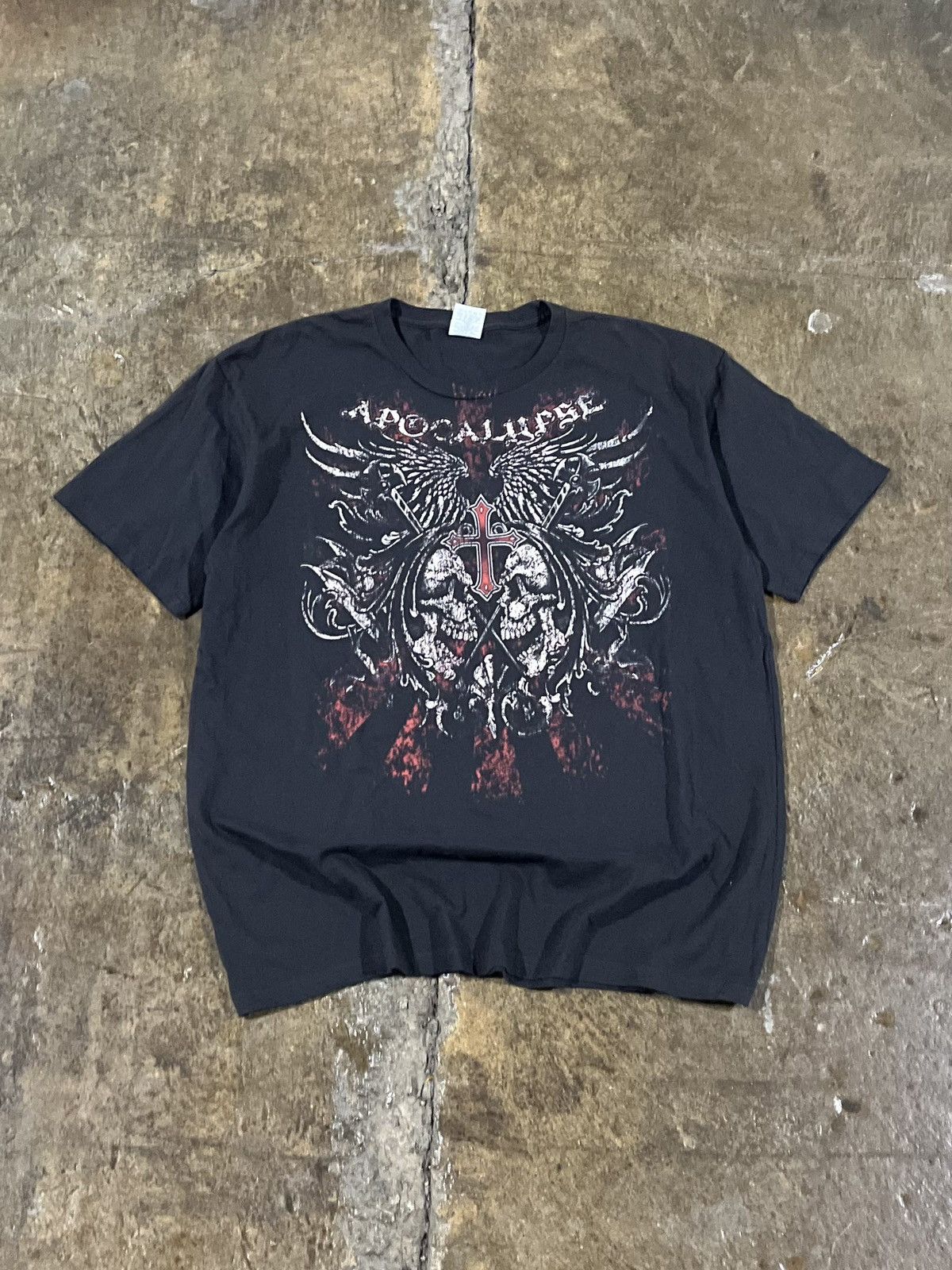 Affliction × Tapout × Vintage Crazy Y2K Affliction Style Skull Grunge Wings Skater Tee Size US XL / EU 56 / 4 - 1 Thumbnail