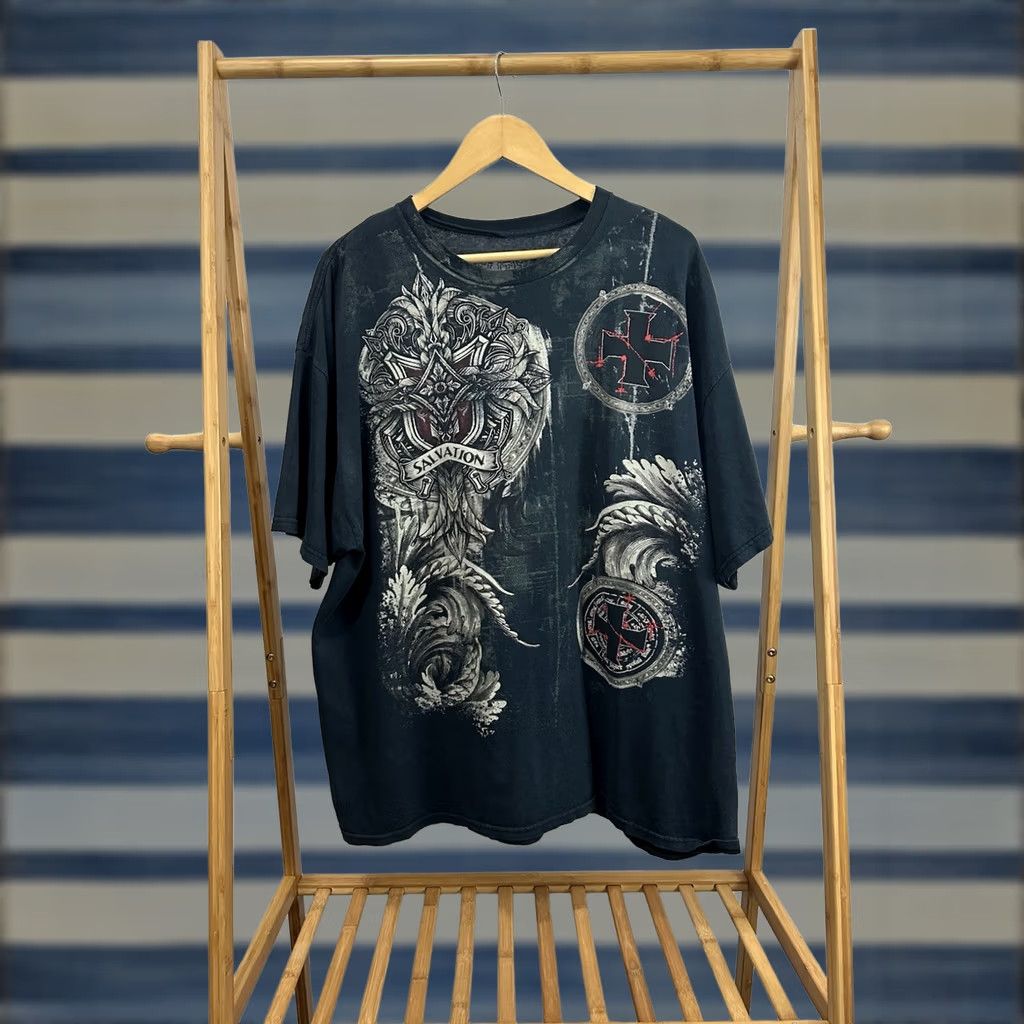 Vintage VTG MMA Elite Salvation Cross Wings AOP T-Shirt 2XL Mens Black Size US XXL / EU 58 / 5 - 1 Thumbnail