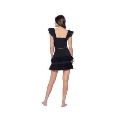 Topshop PQ Swim Midnight Ari Eyelet Top and Tired Mini Skirt NWT XS S (005) Size S / US 4 / IT 40 - 2 Thumbnail