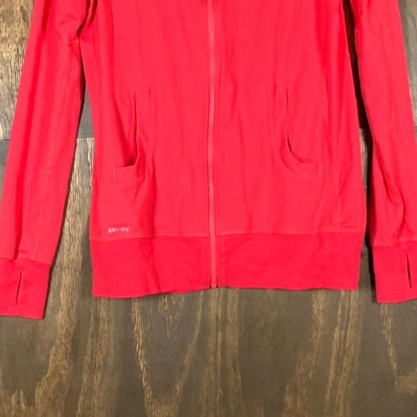 Nike Nike Womens Jacket Red Full Zip Dri Fit Athletic Performance Stretch Large Size L / US 10 / IT 46 - 3 Thumbnail