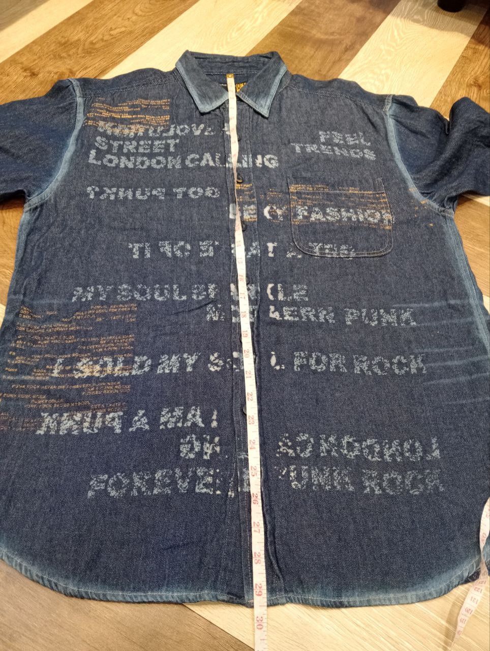 Japanese Brand JAPANESE NYLAUS JEANS LONDON CALLING BLUE DENIM SHIRT Size US L / EU 52-54 / 3 - 10 Thumbnail