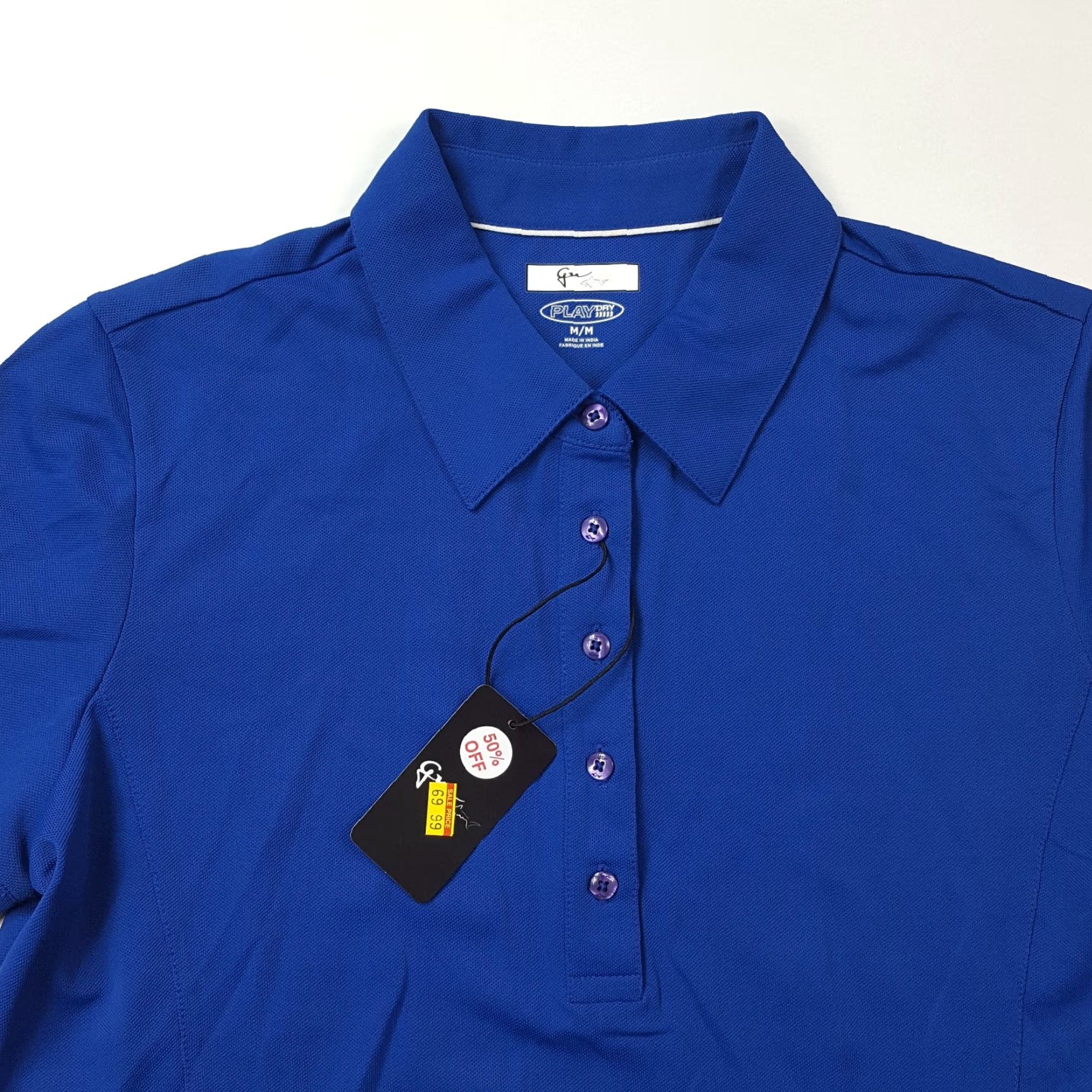 Vintage VINTAGE Greg Norman Golf Womens Polo Shirt - Blue Short Sleeve Collared Tennis Sports 90s Preppy Size M / US 6-8 / IT 42-44 - 2 Thumbnail