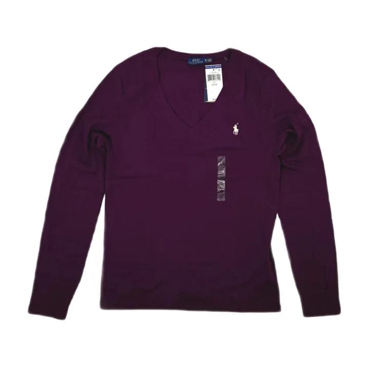 Polo Ralph Lauren Polo Ralph Lauren Solid Pony Embroidered V-Neck Long-Sleeve T-Shirt Size US XL / EU 56 / 4 - 1 Thumbnail
