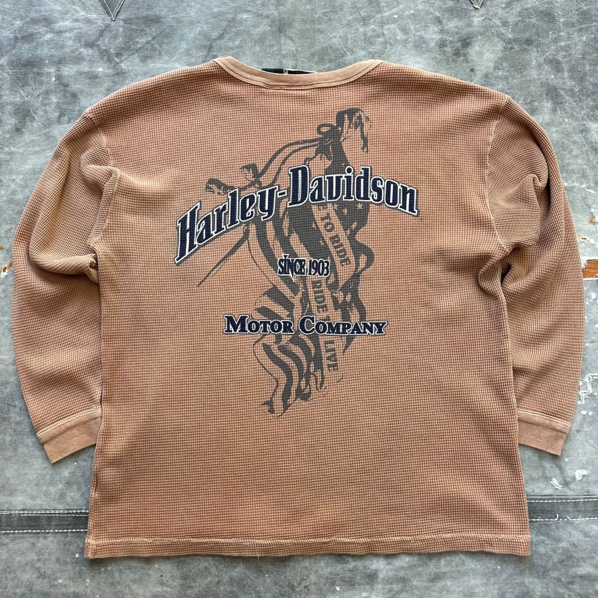 Harley Davidson × Vintage Vintage 90s Biker Blues Harley Davidson Thermal Longsleeve S Size US L / EU 52-54 / 3 - 2 Thumbnail